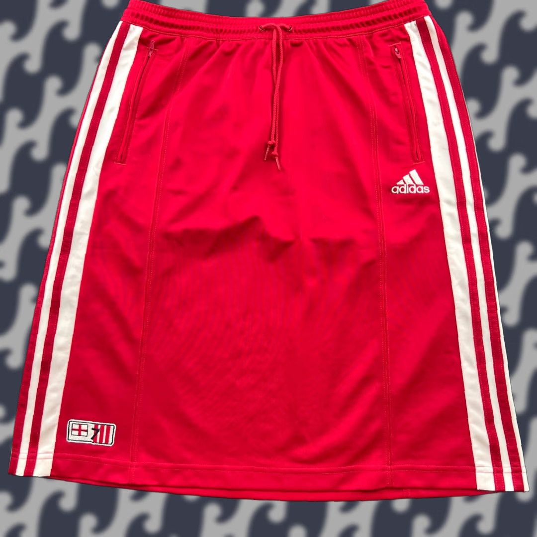 Adidas Adidas ENGLAND Womens Long Skirt Adidas Medium Red Tennis Track Field Size 40" / US 18 - 1 Thumbnail