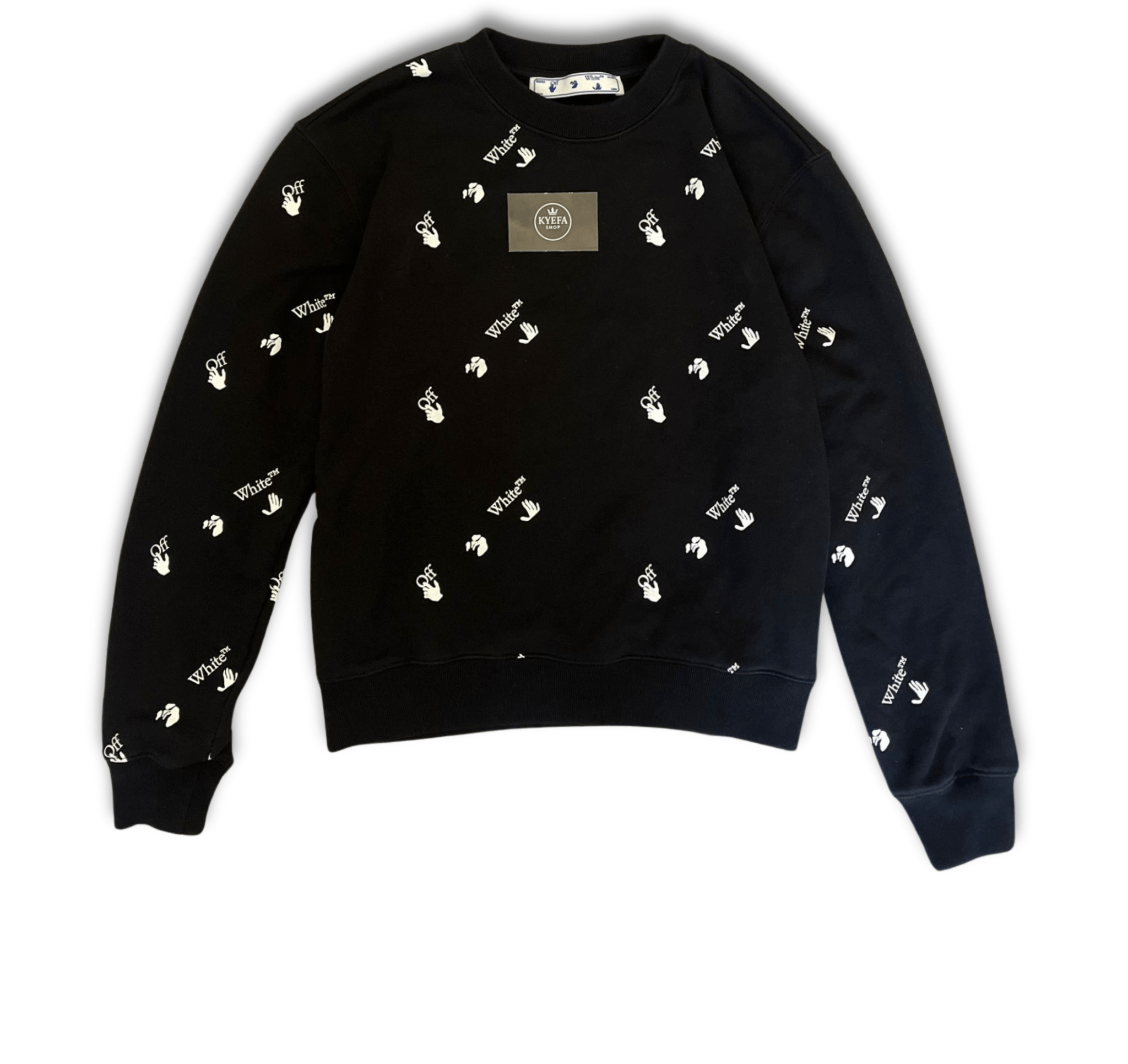 Off-White Off-White Allover Slim Crewneck 'Black' Size US M / EU 48-50 / 2 - 1 Thumbnail