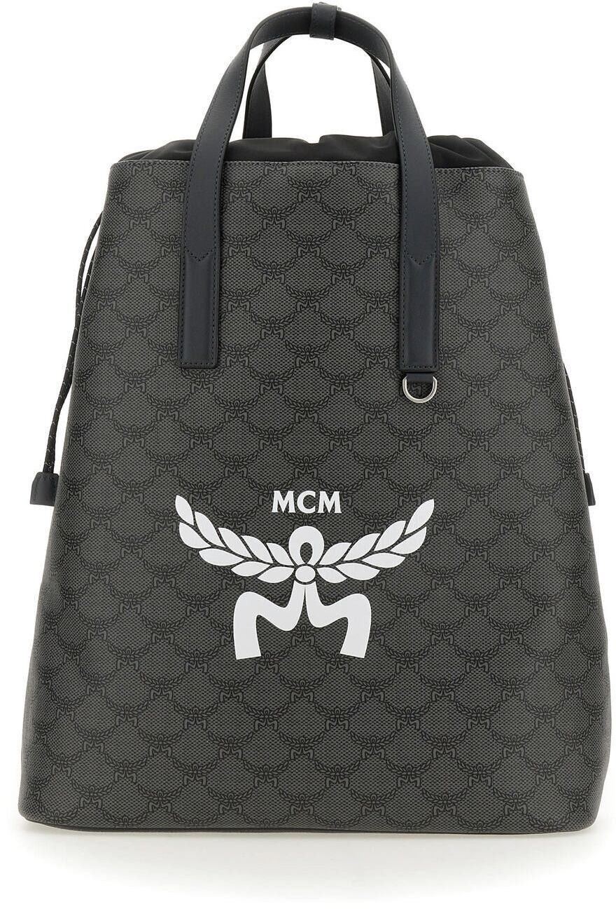 MCM Gray Grigio Backpack Leather