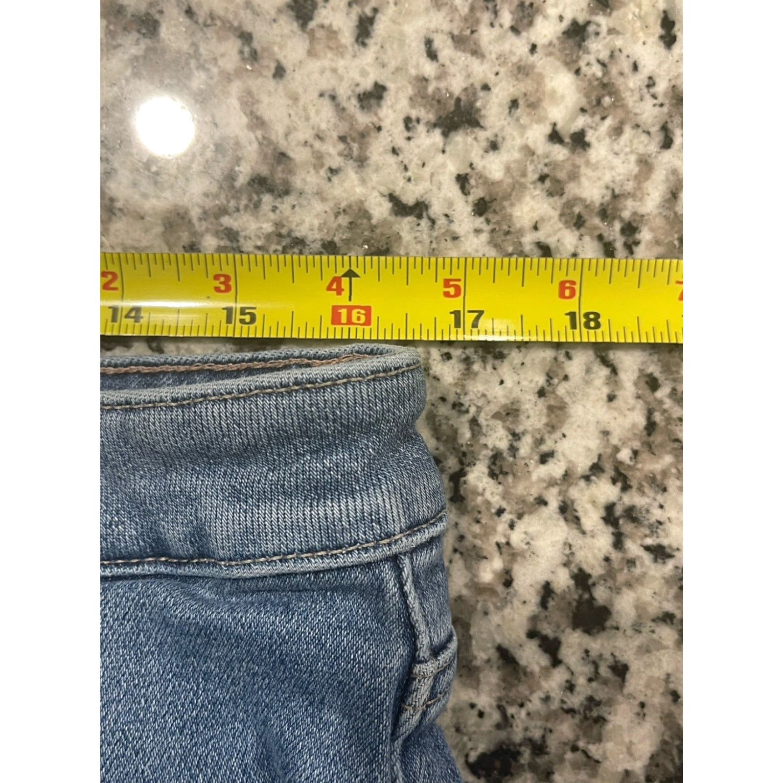 Paige PAIGE Stella Jeans 33 Denim Slim Straight High Rise Blue 5-Pocket Distressed Stretch Womens Jeans Size 24" / US 00 / IT 34 - 4 Thumbnail