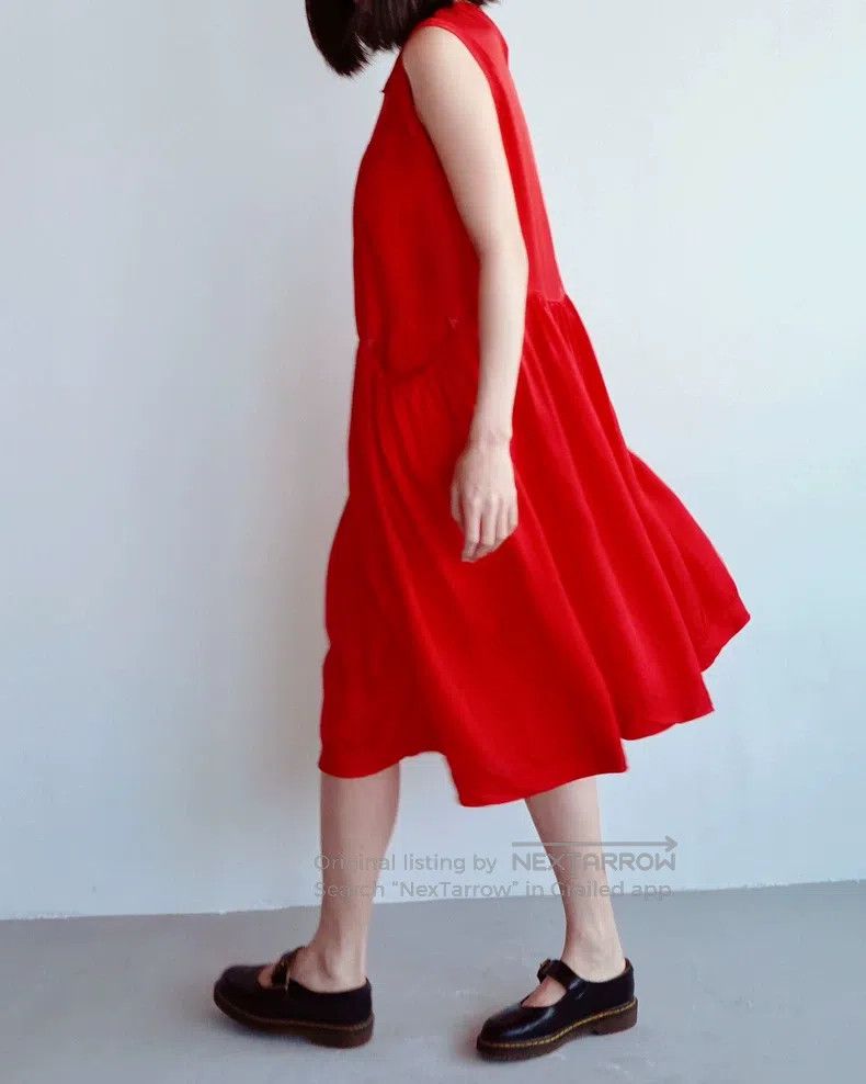 Comme des Garcons Comme Des Garcons Pleated Umbrella Hem Little Red Skirt Size S / US 4 / IT 40 - 2 Thumbnail