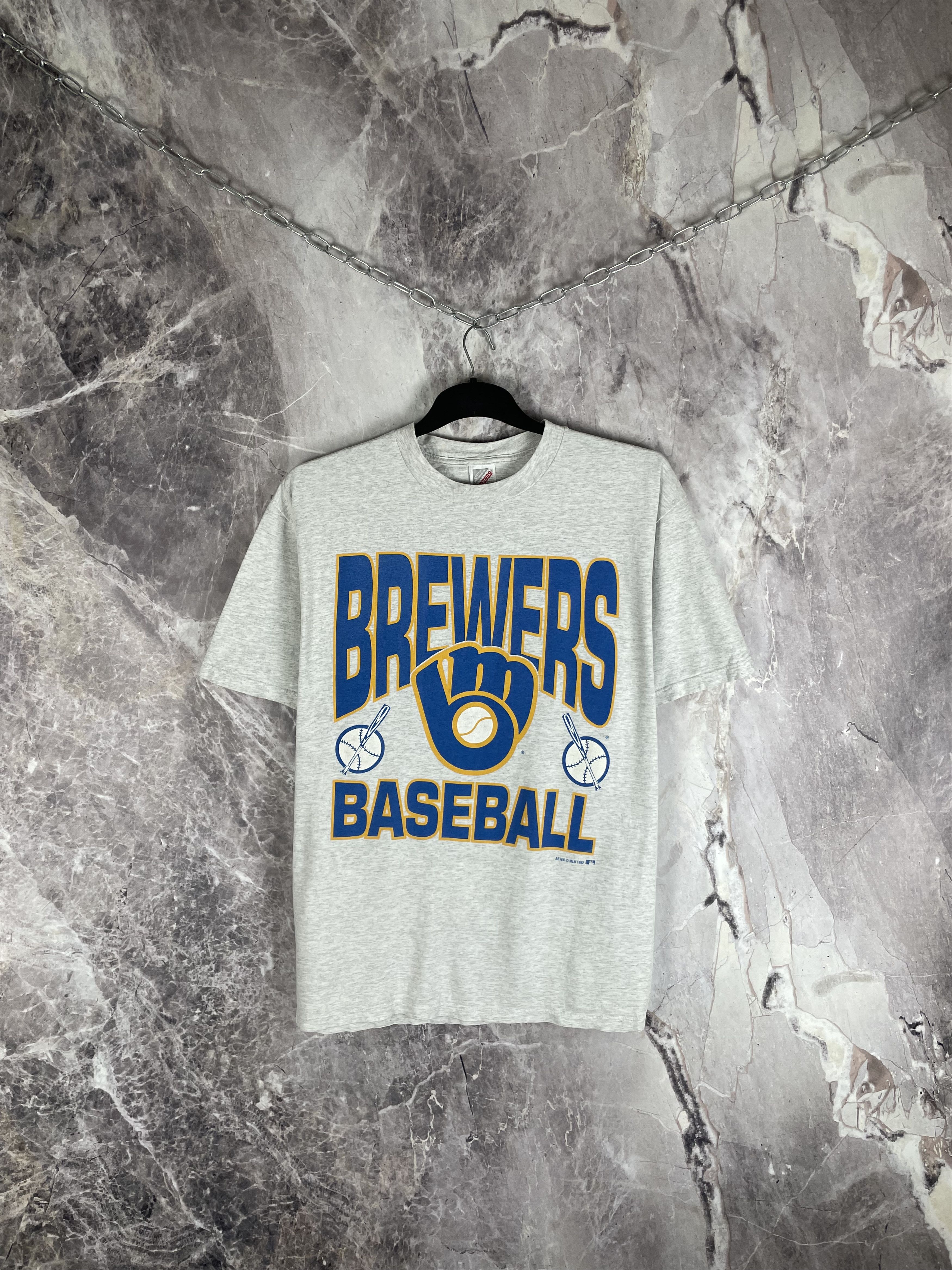 MLB VINTAGE 90s MILWAUKEE BREWERS BASEBALL TEE Size US XL / EU 56 / 4 - 1 Thumbnail