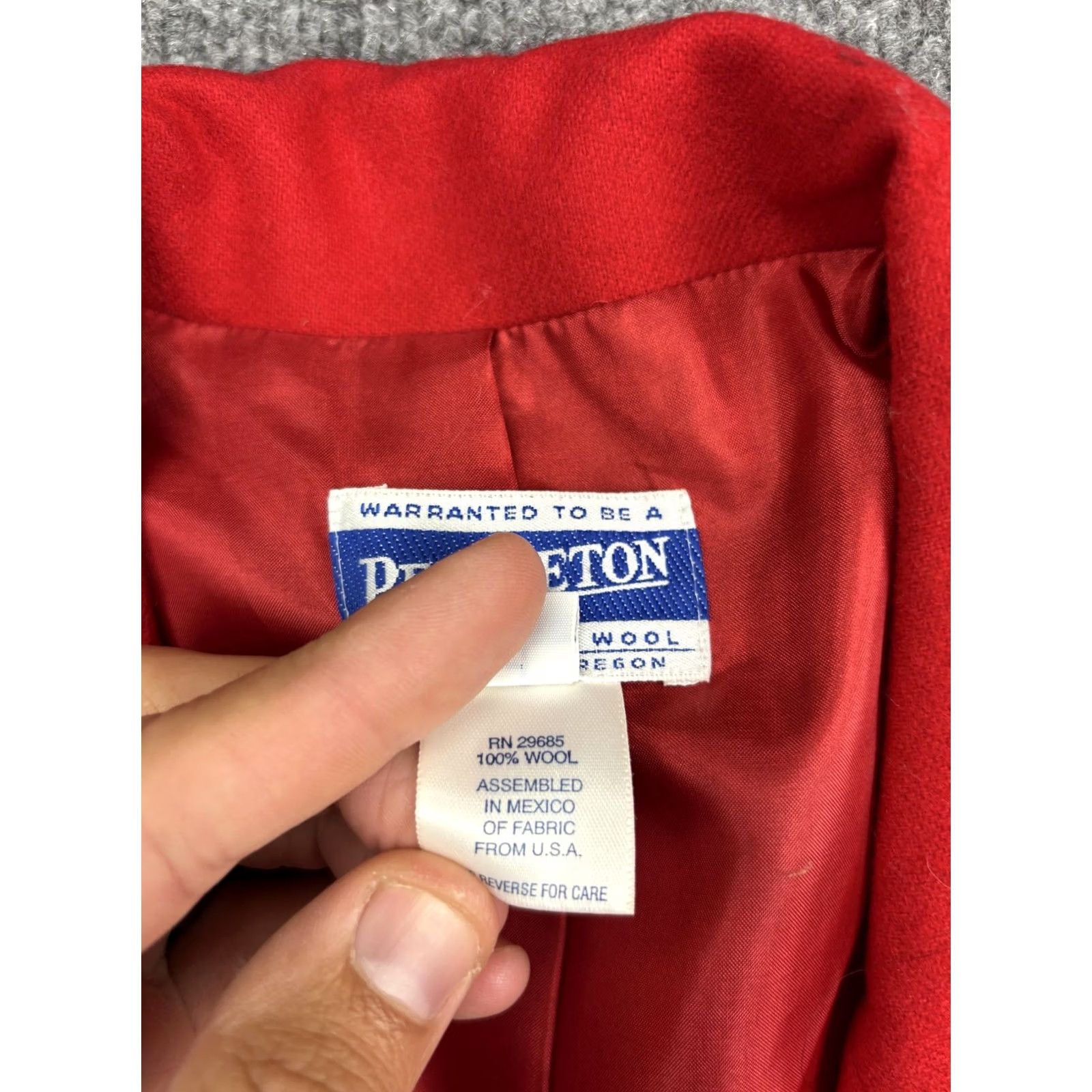 Pendleton VINTAGE Pendleton Blazer Womens 8 Red 100% Wool Single Button Lined Classic Jacket Size M / US 6-8 / IT 42-44 - 3 Thumbnail