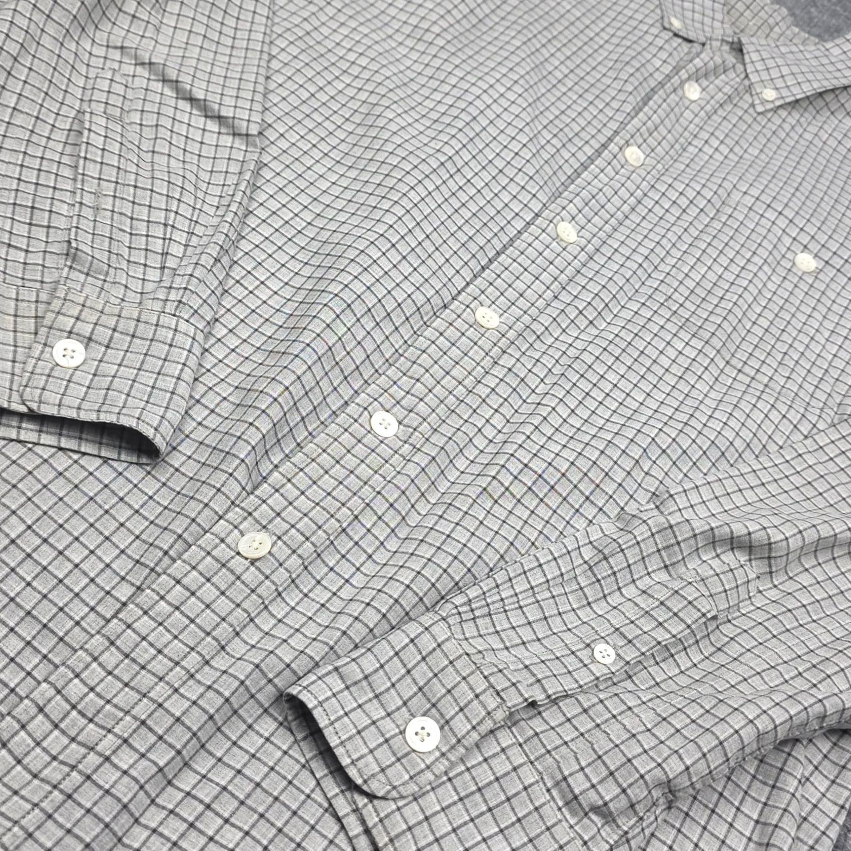 Todd Snyder Todd Snyder Shirt Mens Medium Gray Check Cotton Long Sleeve Oxford Collar Button-Up Shirt Size US M / EU 48-50 / 2 - 2 Thumbnail