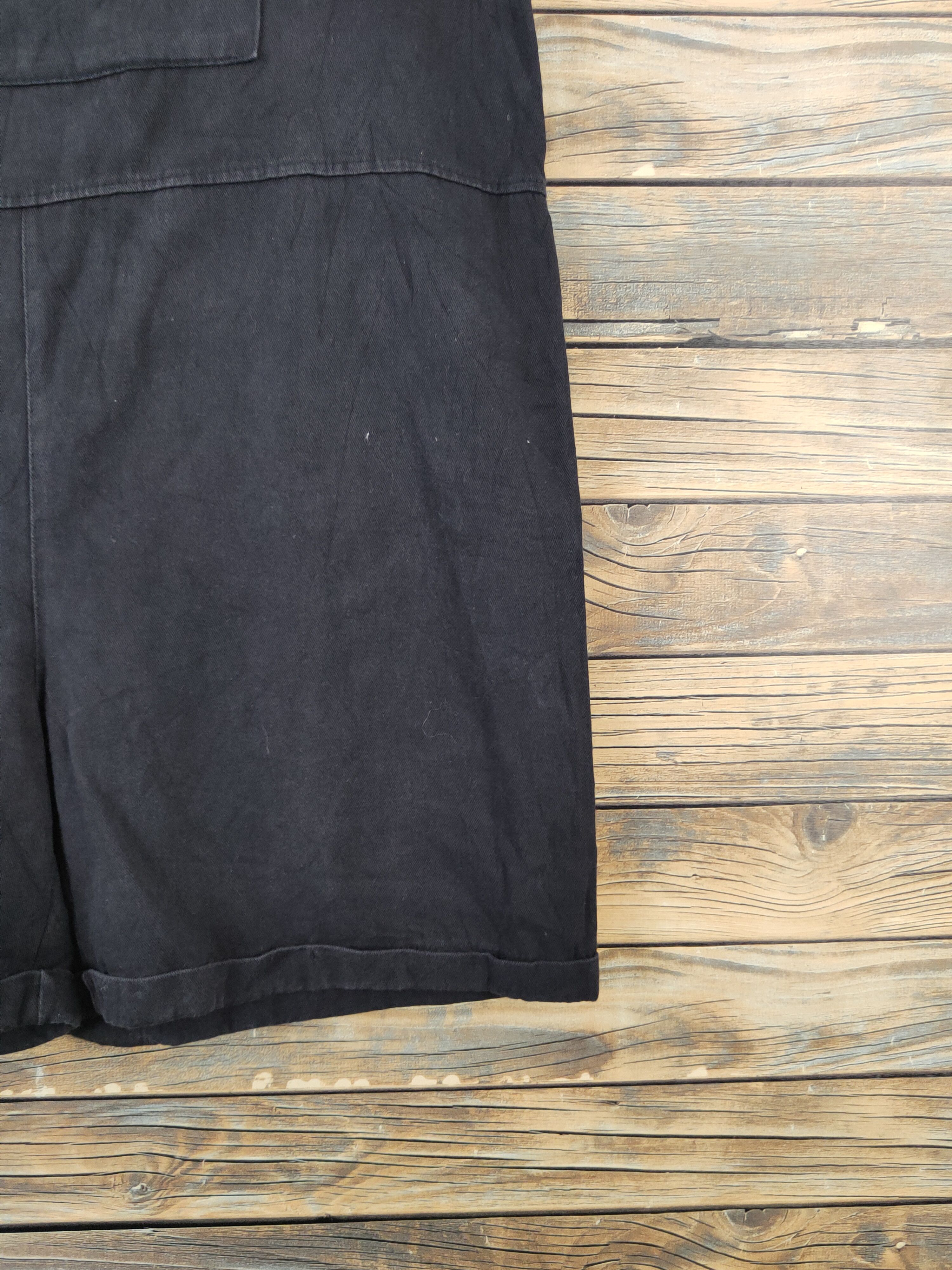 Japanese Brand × Vintage Avant Garde Fashion by Yi-Man Black Shortall Jumpsuits Size 39" - 7 Thumbnail