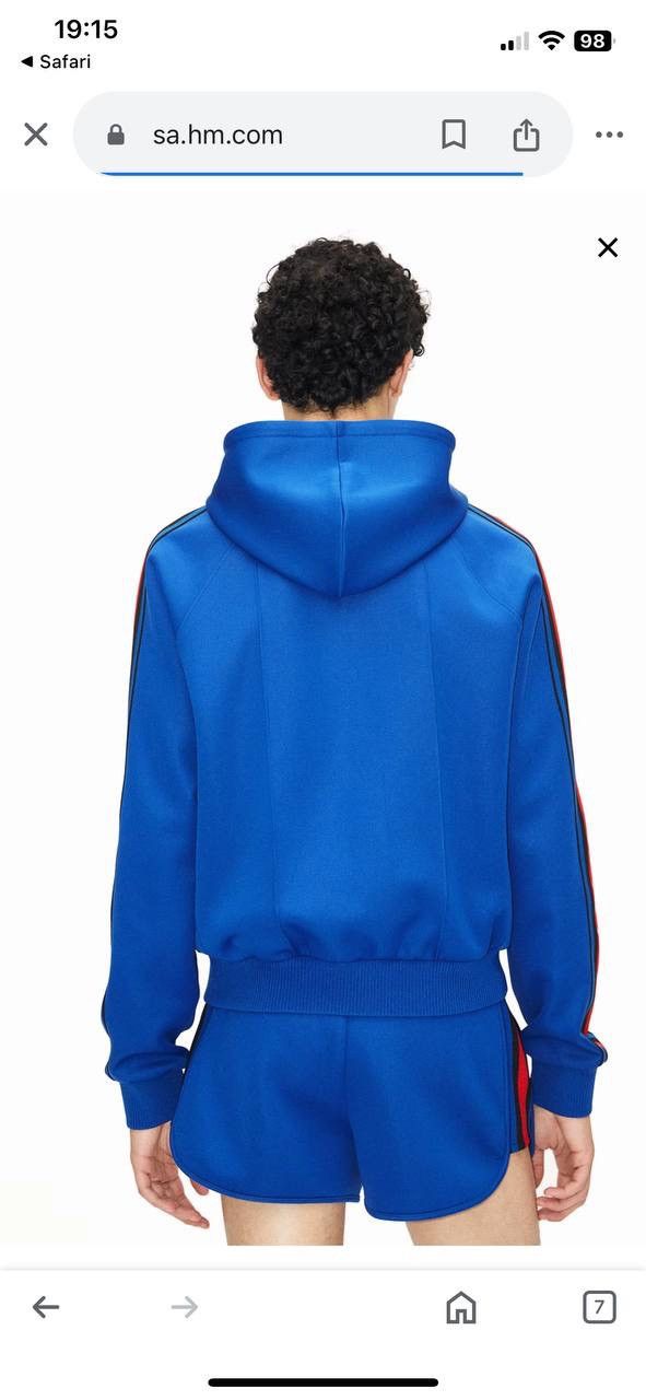 H&M × Paco Rabanne New Rabanne H&M Unisex Blue Full Zip Hooded Tracksuit Size L / US 10 / IT 46 - 6 Thumbnail
