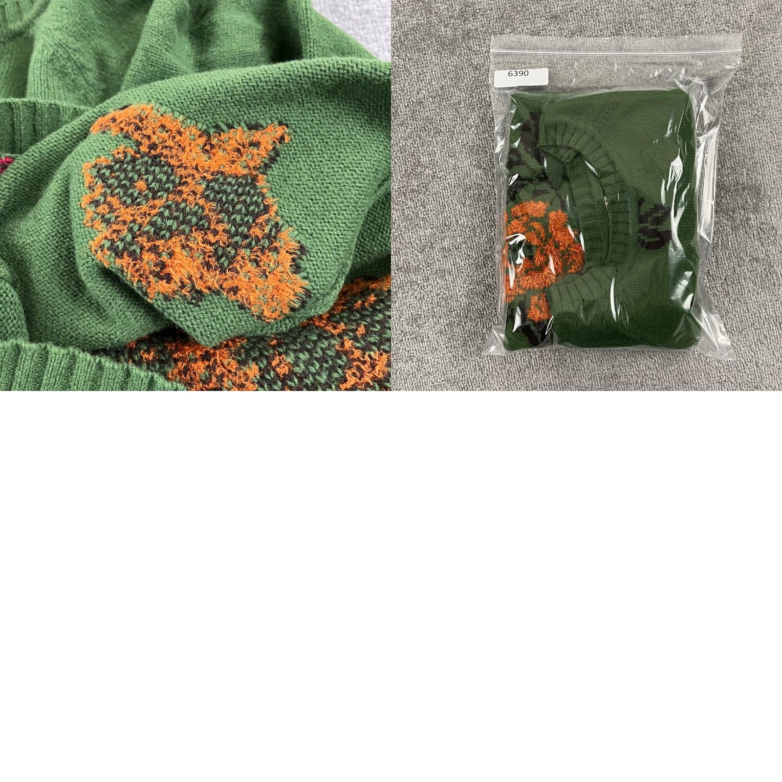 Vintage IVKO Sweater Womens Size 36 Small Green Intarsia Floral Wool Art Pullover Boho Size XS / US 0-2 / IT 36-38 - 9 Thumbnail