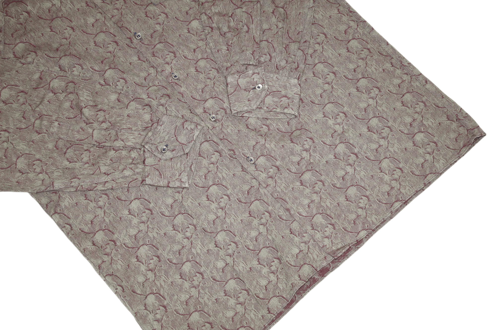 Ermenegildo Zegna Ermenegildo Zegna Trivero Cotton Wool Baroque Jacquard Shirt Size US M / EU 48-50 / 2 - 7 Thumbnail
