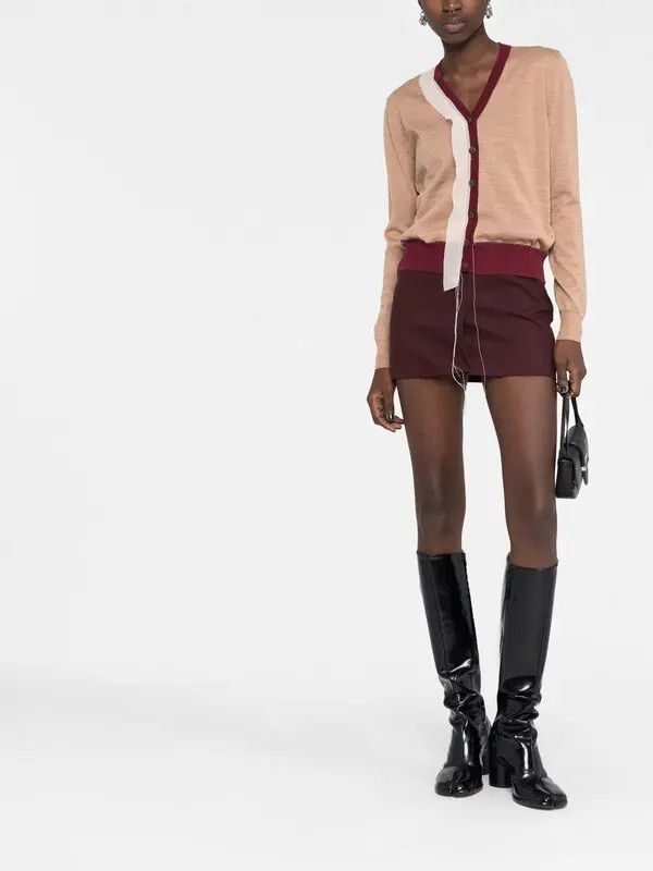 Maison Margiela o1y0625 Cardigan in Sand/Burgundy Size L / US 10 / IT 46 - 5 Thumbnail