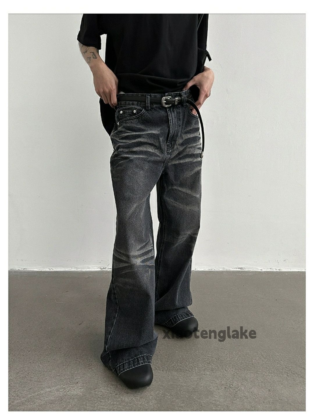 Jean × Vintage washed faded cleanfit yuppie bootcut grunge jeans Size US 32 / EU 48 - 4 Thumbnail