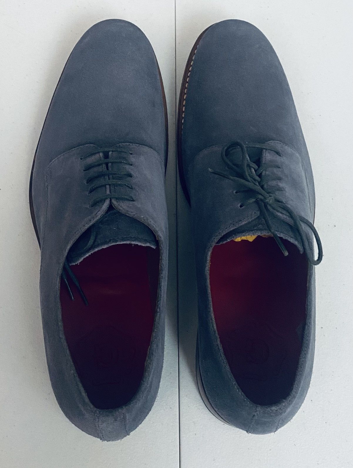 Grenson Grenson 🏴󠁧󠁢󠁥󠁮󠁧󠁿 Blue Suede Leather Burnished Finnegan Derby 10 NIB Size US 10 / EU 43 - 12 Thumbnail