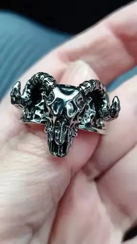 Jewelry Matsusaka x Eno Punk Sheep Head Resizeable Ring Size ONE SIZE - 4 Thumbnail