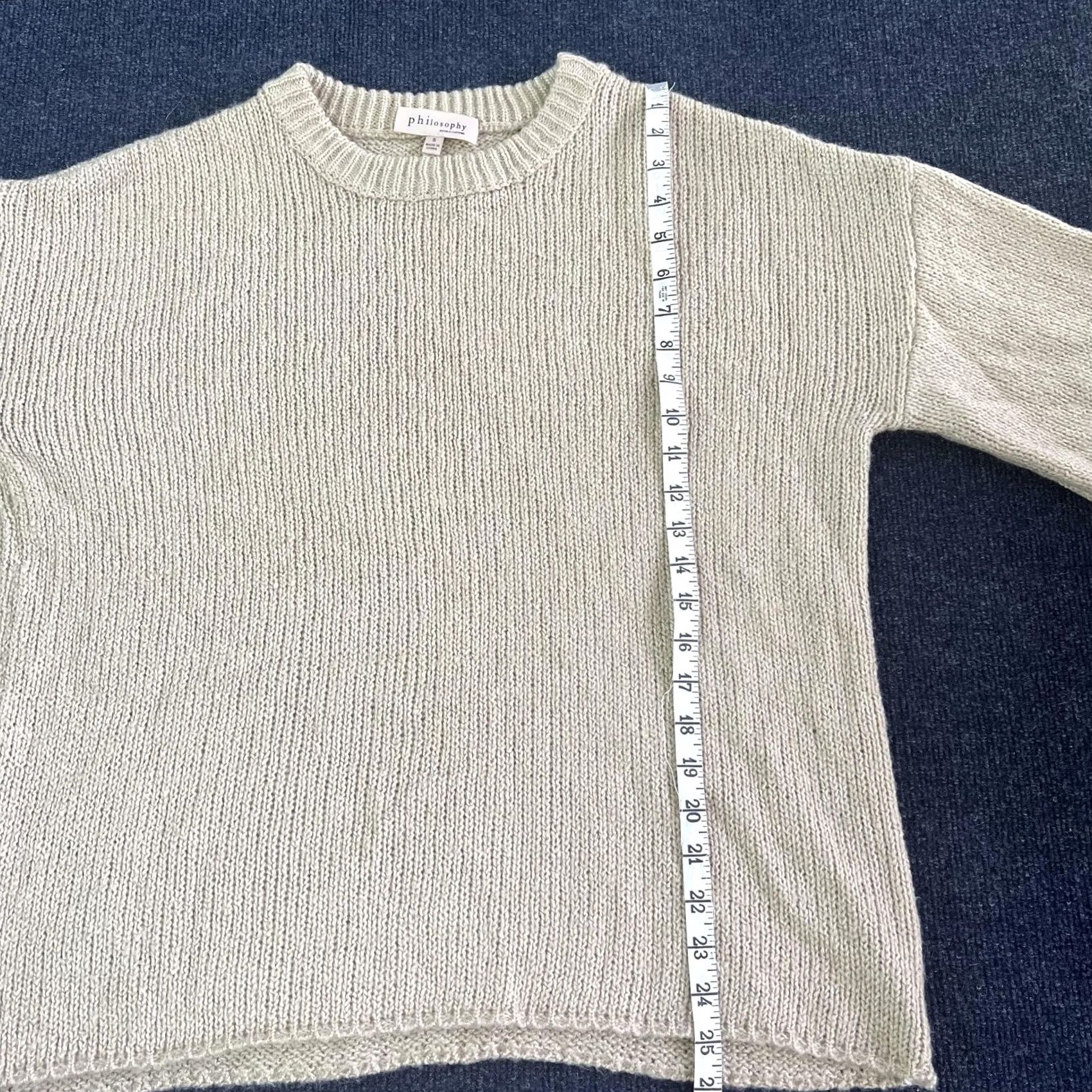 Vintage Philosophy Republic Sweater Womens Small Beige Short Sleeve Knit Pullover Size S / US 4 / IT 40 - 5 Thumbnail
