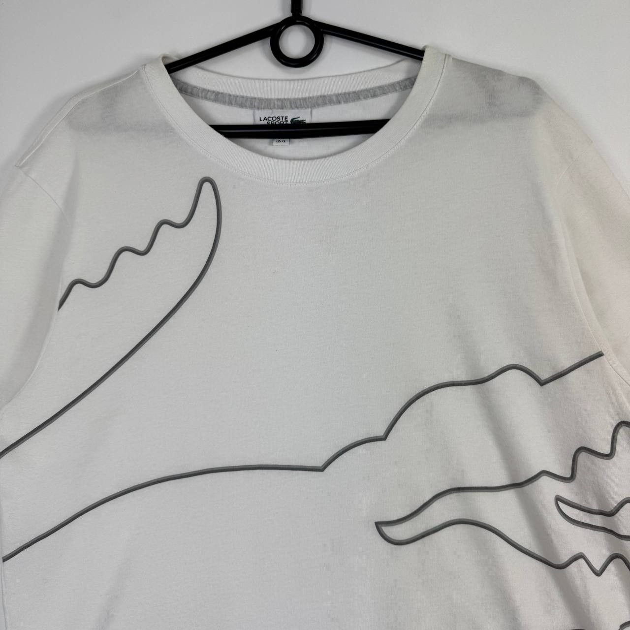 Lacoste Lacoste Big Croc Graphic T-Shirt White Mens Size XL Size US XL / EU 56 / 4 - 2 Thumbnail