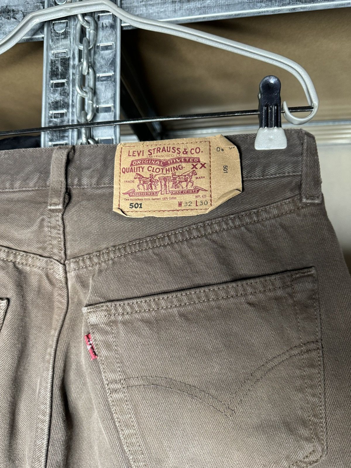 Levi's Vintage Levi’s 501 Jeans Brown USA W32 L30 Straight Pants Size US 32 / EU 48 - 3 Thumbnail
