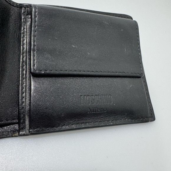 Moschino Moschino Logo Plaque Bi-Fold Wallet Black Gold Size ONE SIZE - 3 Thumbnail