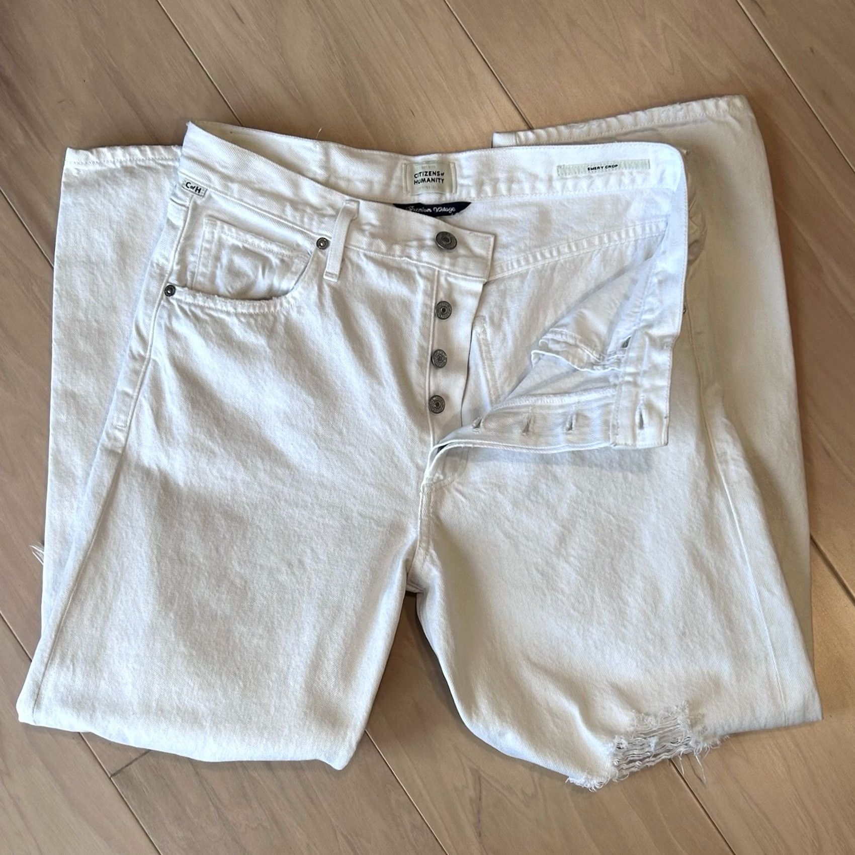 Citizens Of Humanity Citizens Of Humanity Emery Crop Denim White Jeans Women’s 30x26 Premium Vintage Size 30" / US 8 / IT 44 - 6 Thumbnail