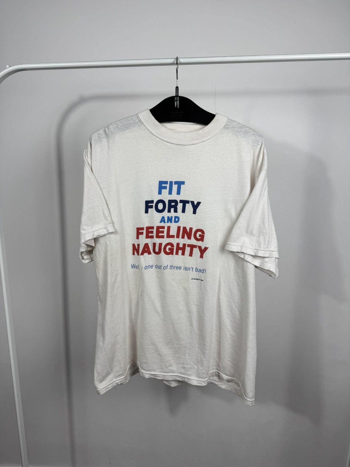 Other Vintage 1987 Fit Forty Feeling Naughty Graphic Tee White XL Size US XL / EU 56 / 4 - 1 Thumbnail
