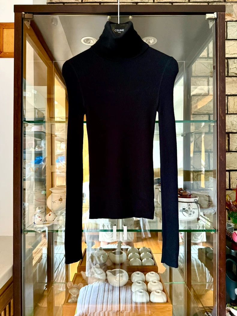 Saint Laurent Paris Saint Laurent Paris 20fw runway black knit turtleneck swea Size S / US 4 / IT 40 - 1 Thumbnail