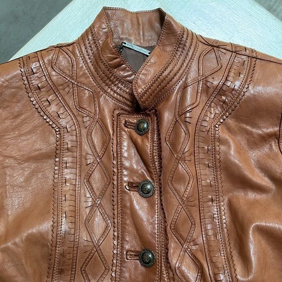 Elie Tahari ELIE TAHARI size S super soft cognac brown leather fitted ja Size S / US 4 / IT 40 - 6 Thumbnail