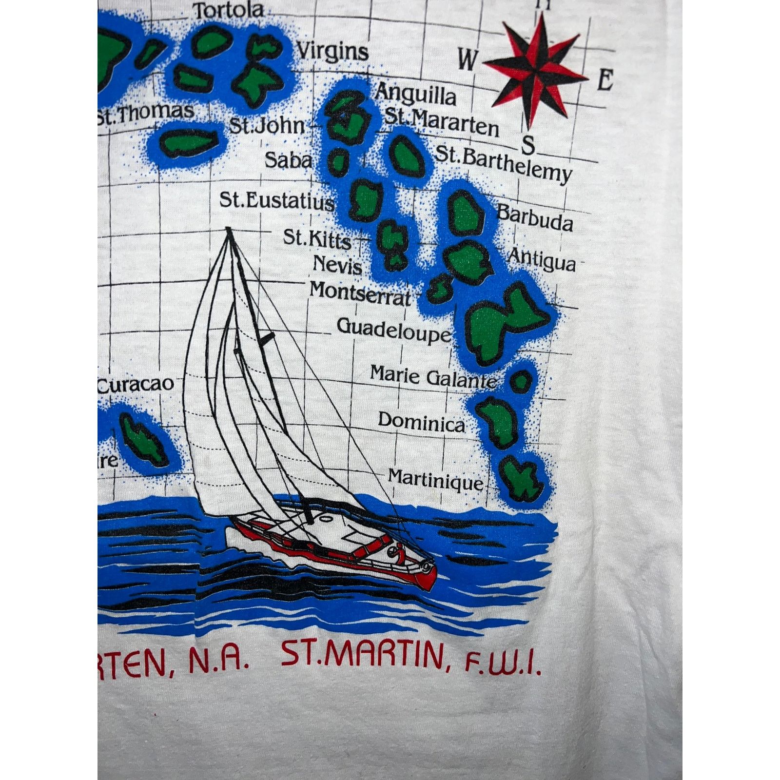 Vintage Vintage The Caribbean Sea St. Maarten Martin White XL Shirt Size US L / EU 52-54 / 3 - 3 Thumbnail