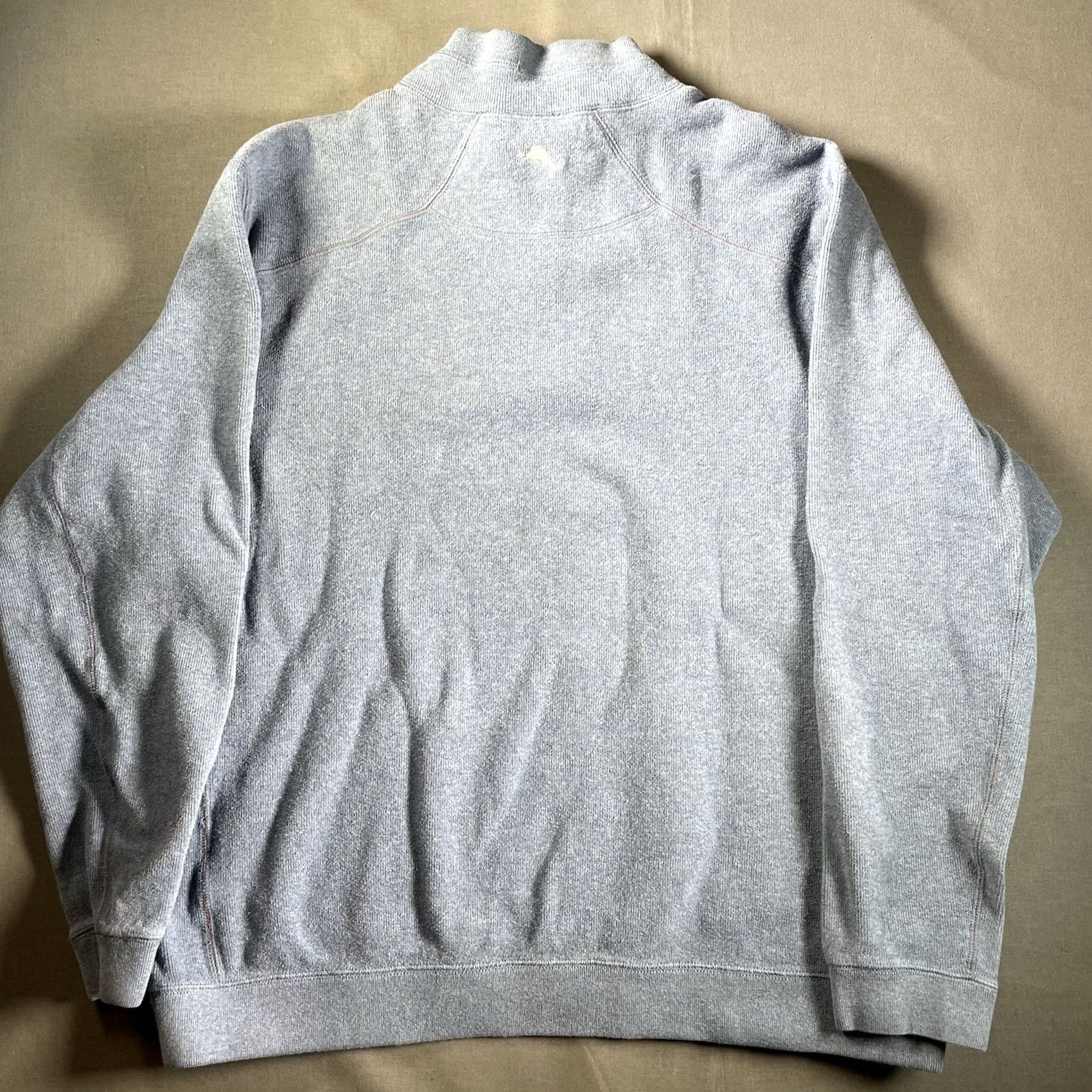 Tommy Bahama Tommy Bahama Sweatshirt Mens XL Reversible 1/4 Zip Zipper Mock Neck Blue Grey Pullover Button Logo Classic Knit Cotton Shirt/Men Size US XL / EU 56 / 4 - 4 Thumbnail