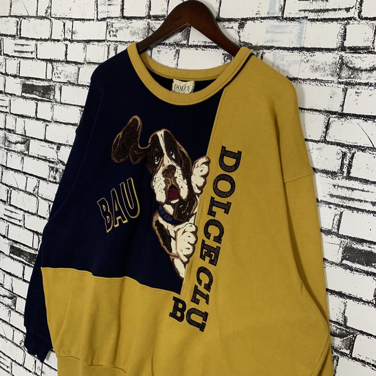 Big Dogs × Vintage Vintage Print Animal Dog Dolce Club Embroidered Sweatshirt Size XL / US 12-14 / IT 48-50 - 3 Thumbnail