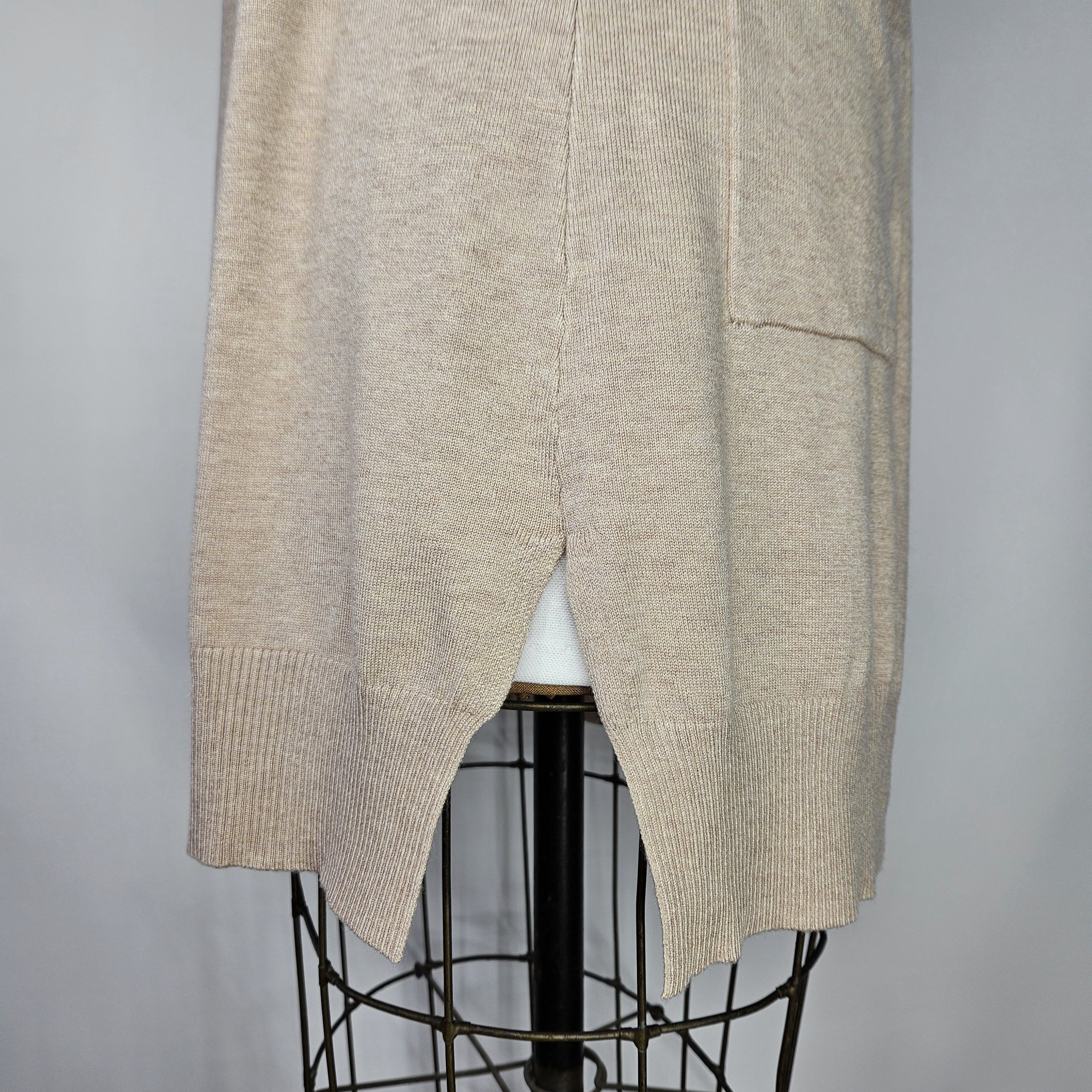 Other Cielo Size L/XL Duster 34" Cardigan Beige Khaki Open Front Size L / US 10 / IT 46 - 7 Thumbnail