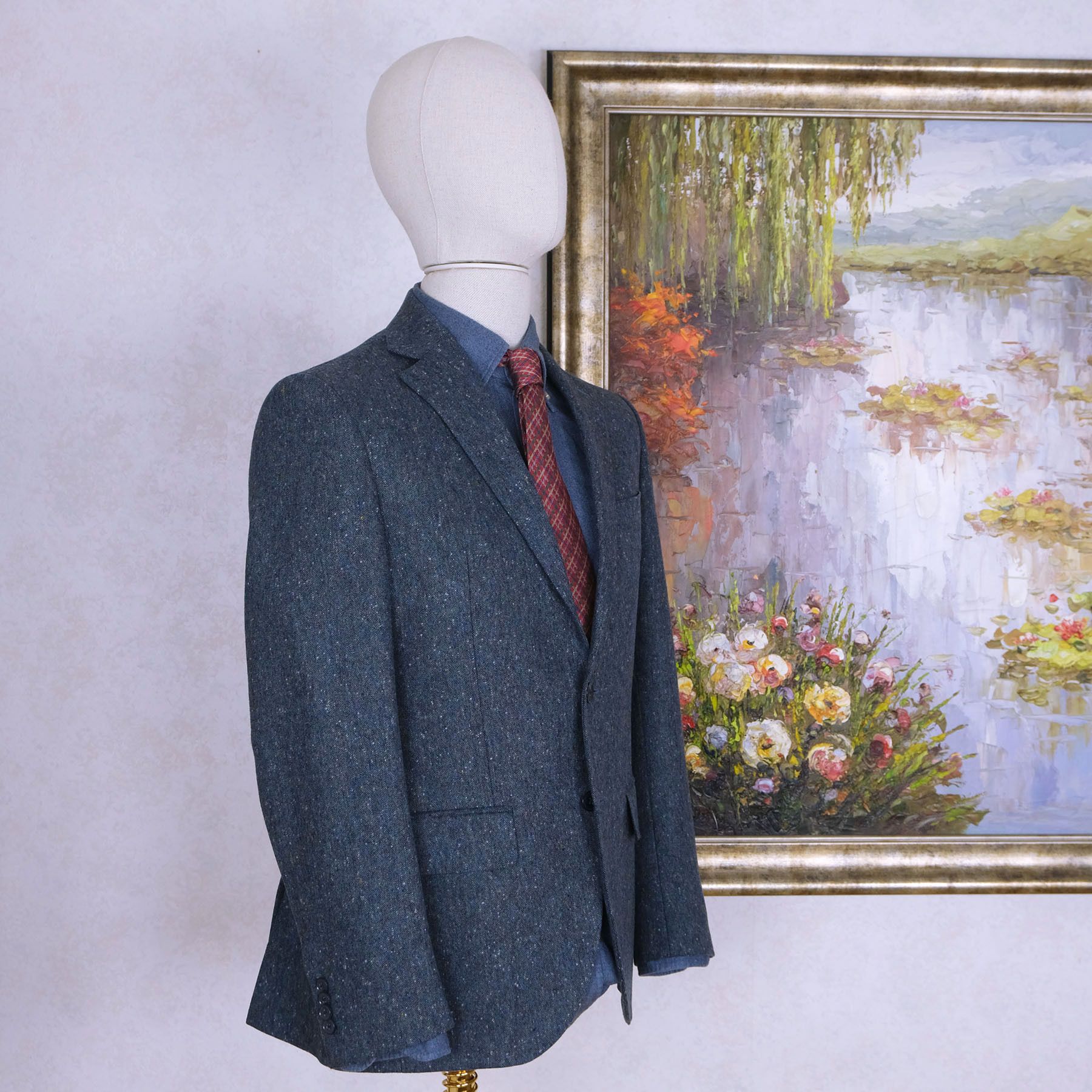 Lubiam Lubiam, handsome blue donegal tweed suit, size 36UK or 38UK Size 38R - 2 Thumbnail