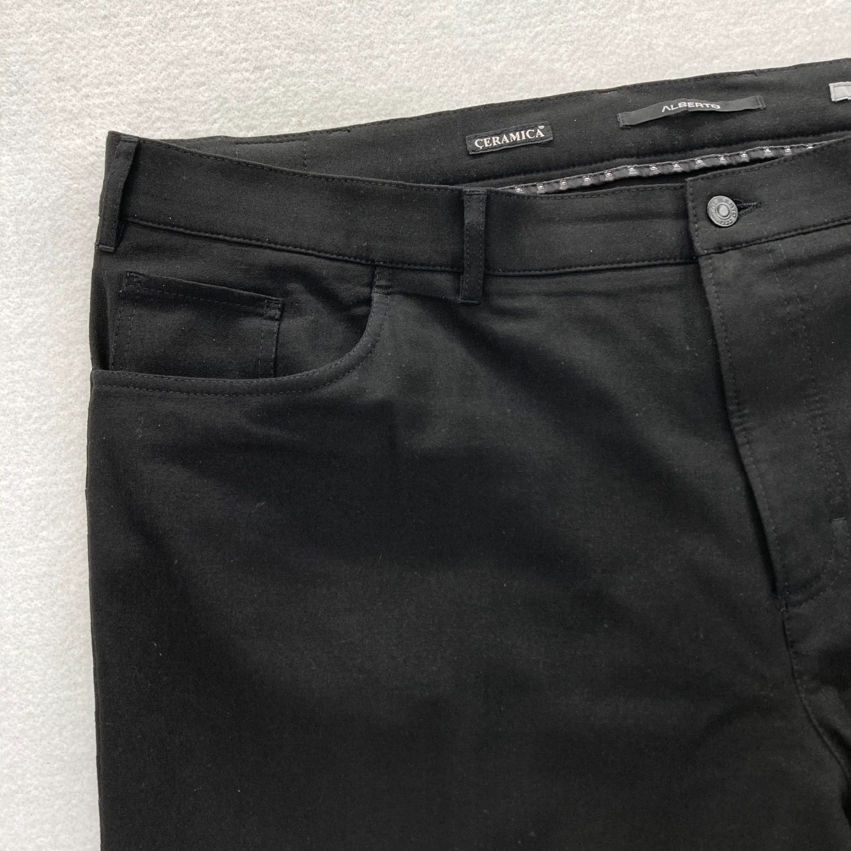 Vintage Alberto Ceramica Tom Pants Mens 62 Black Comfort Fit Stretch Fabric 48x30 Size US 32 / EU 48 - 3 Thumbnail