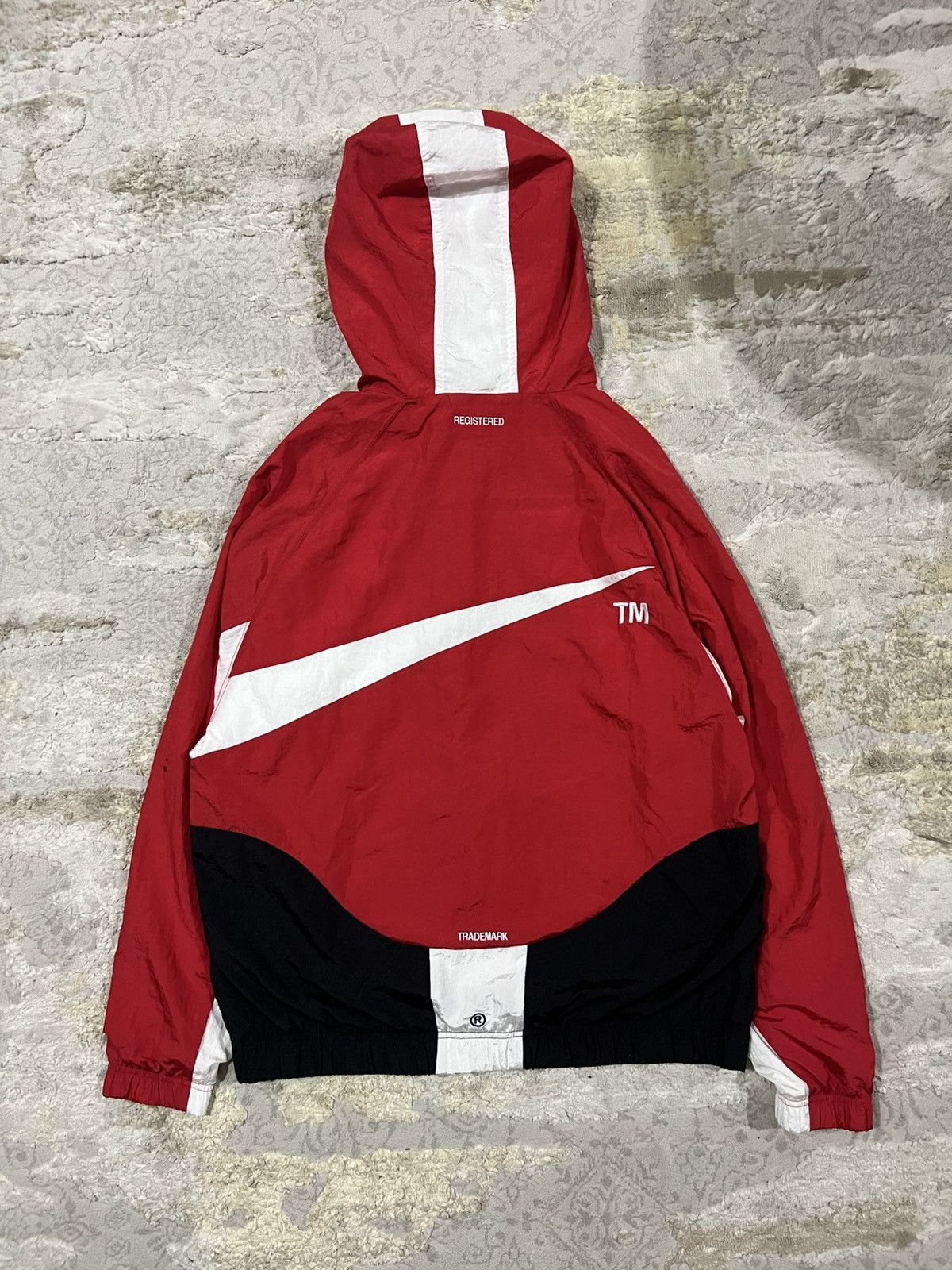 Nike × Stussy Y2K Nike Sportswear Big Swoosh Logo Woven Lined Zip Jacket Size US L / EU 52-54 / 3 - 4 Thumbnail
