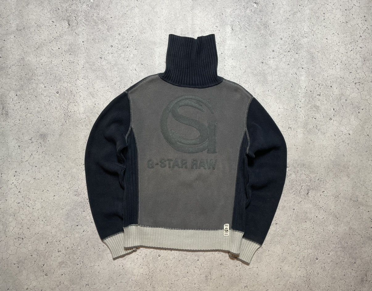 G-Star Vintage G-STAR Raw High Neck Sweater Big Logo Y2K Size US M / EU 48-50 / 2 - 1 Thumbnail