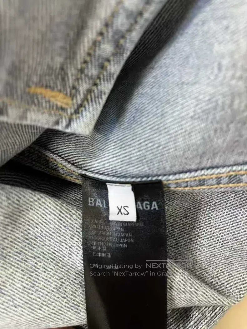 Balenciaga Balenciaga Blue Chest Embroidered Letter Logo Denim Lapel Size US XS / EU 42 / 0 - 4 Thumbnail
