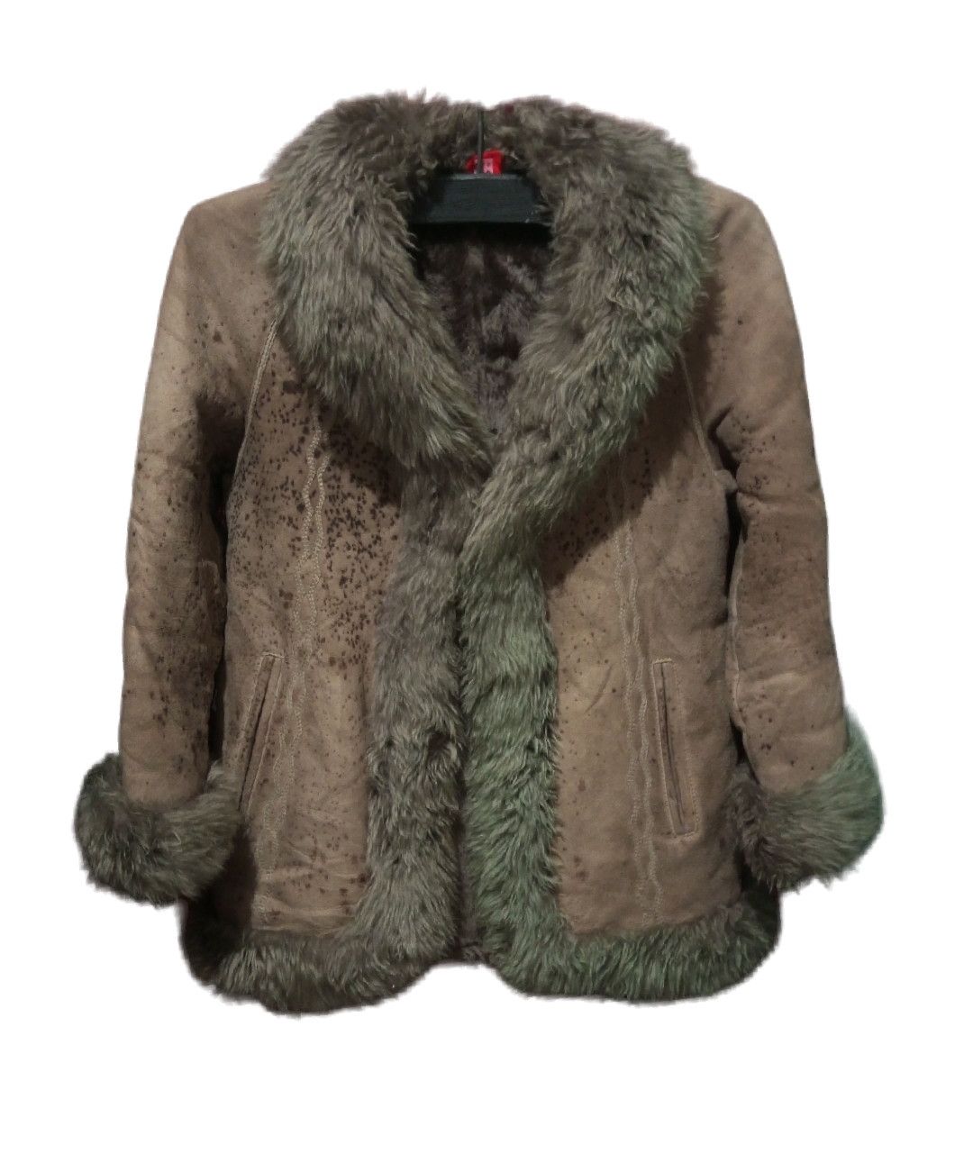 90's 🇪🇸ADAR s.l Sheepskin Faux Fur Suede Leather Jacket