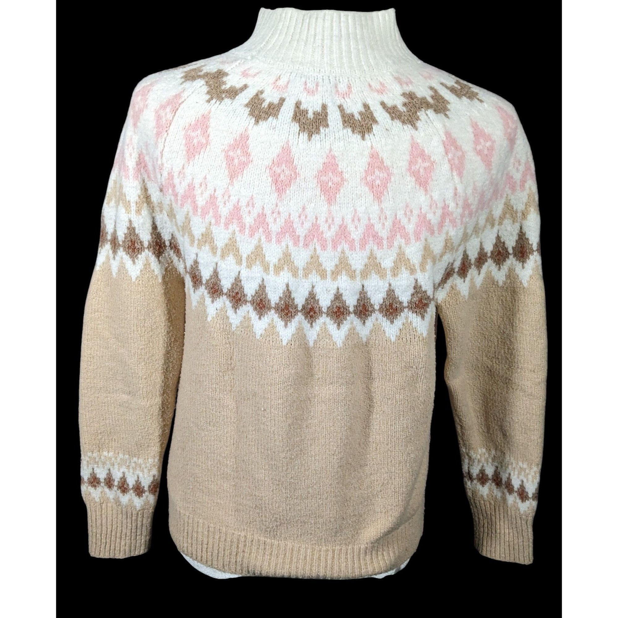 Rachel Zoe Rachel Zoe Retro White Pink And Tan Pullover Sweater Size XS Size XS / US 0-2 / IT 36-38 - 2 Thumbnail