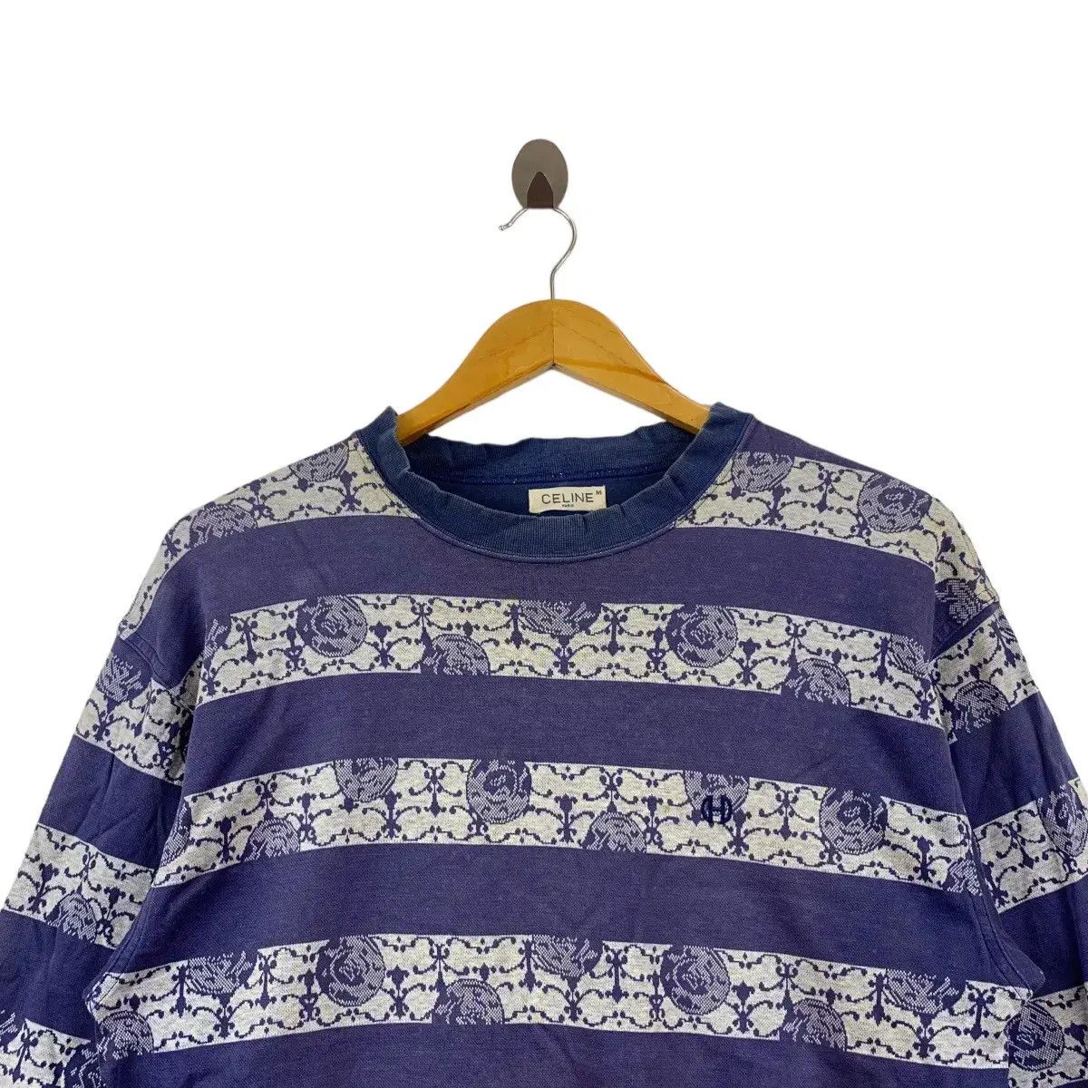 Celine Vintage CELINE PARIS Monogram Over Print Sweatshirt Sweater Size M / US 6-8 / IT 42-44 - 2 Thumbnail