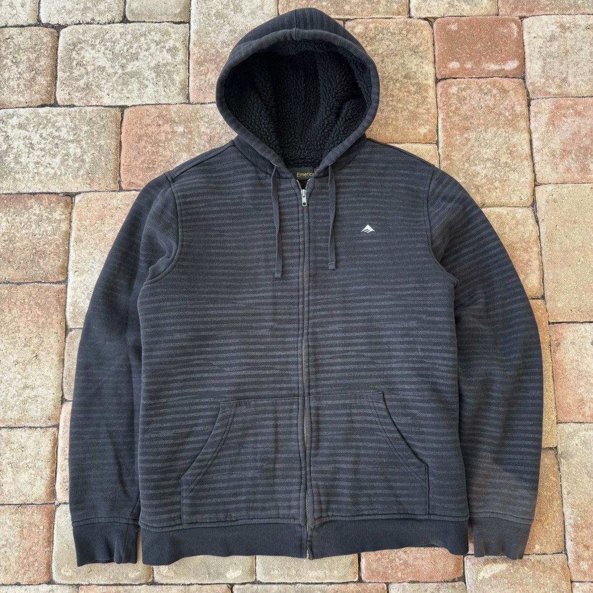 Emerica Vintage x Emerica Striped Fur Lined Zip Hoodie 2000s Size US M / EU 48-50 / 2 - 1 Thumbnail
