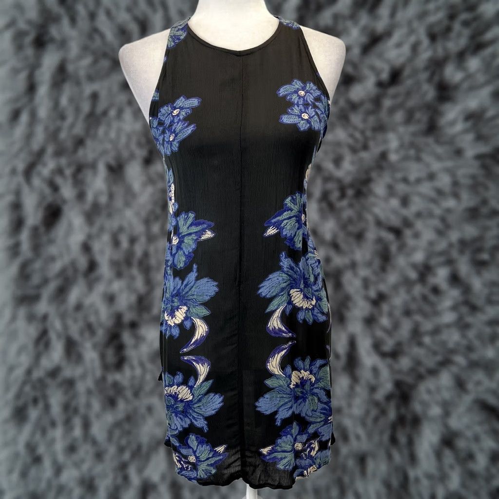 Free People Free People Dress Womens S Sleeveless Boho Festival Floral Side Ties Black Short Midi? (Original: Mini) Size S / US 4 / IT 40 - 1 Thumbnail