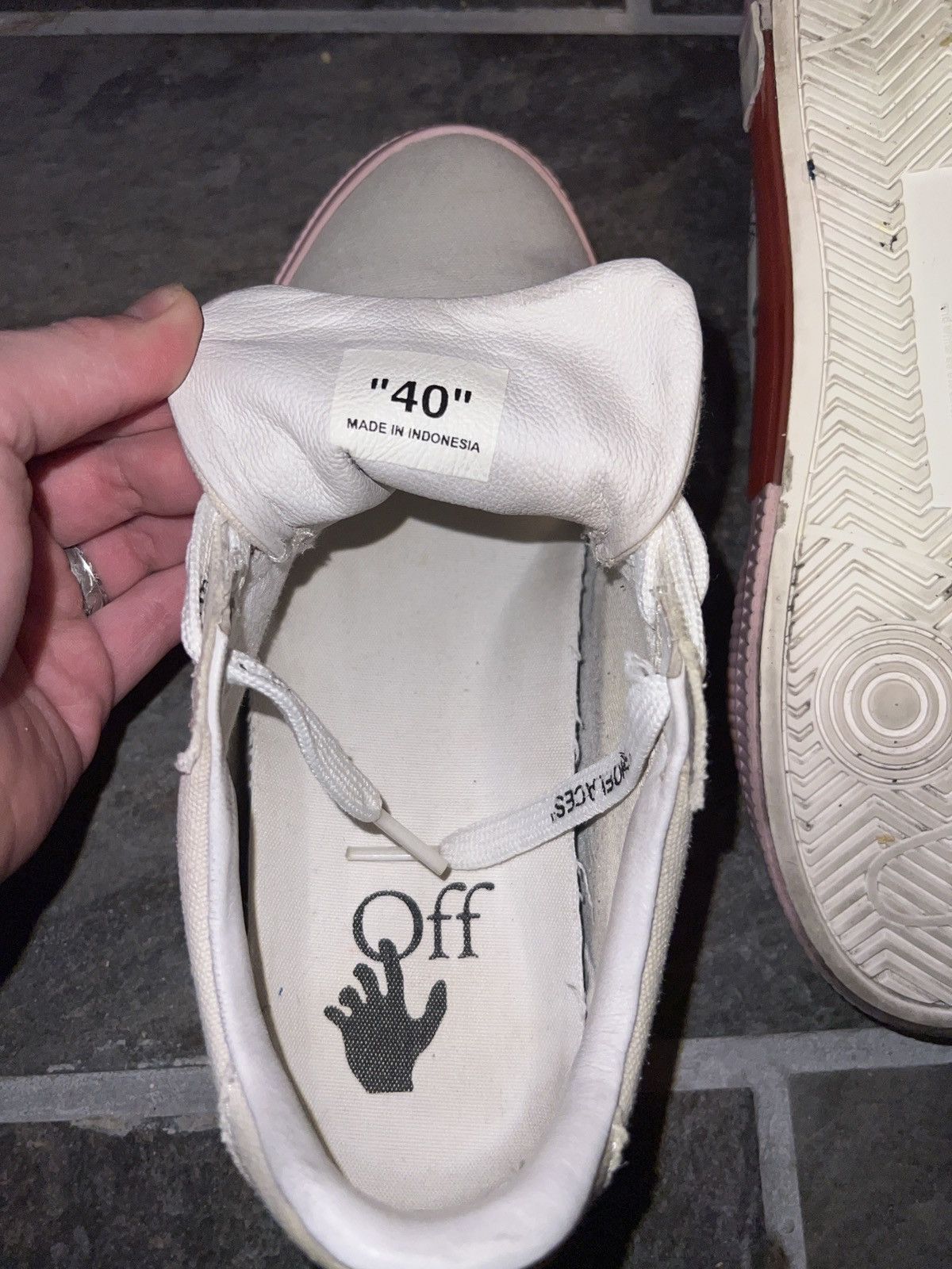 Off-White Low Vulcanized Canvas White - Pink SZ:40 Size US 8.5 / IT 38.5 - 6 Thumbnail