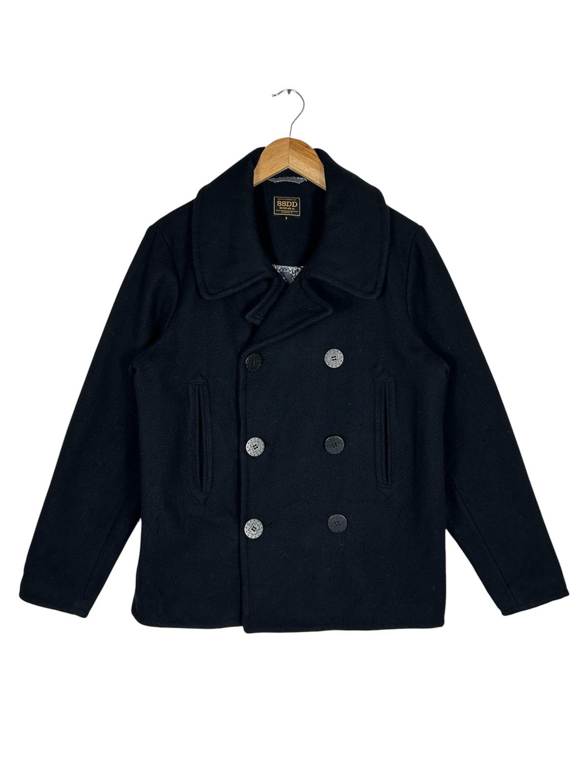 SSDD FUCT SSDD Wool Peacoat Jacket | Navy Blue Bandana Lining Size US S / EU 44-46 / 1 - 1 Thumbnail