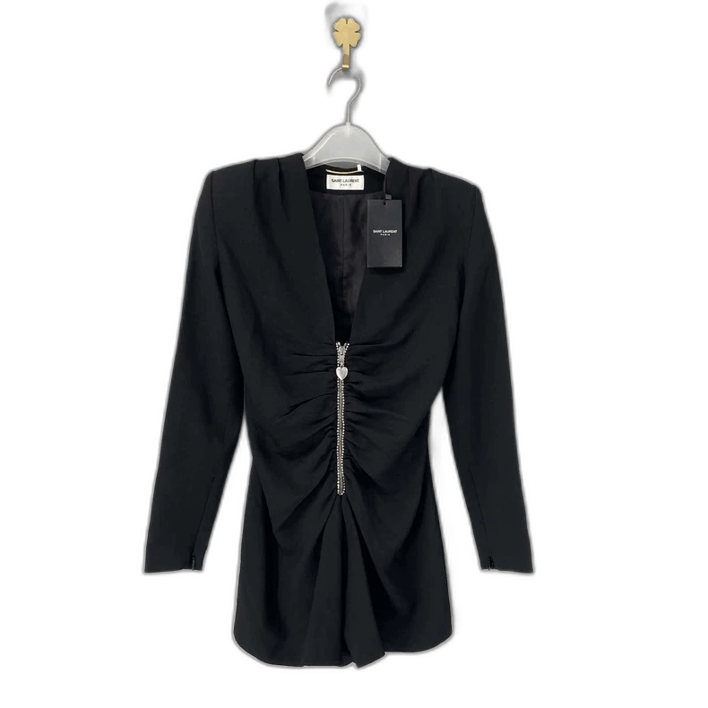 Saint Laurent Paris saint laurent black long sleeve romper-2507 Size US 34 / EU 50 - 1 Thumbnail