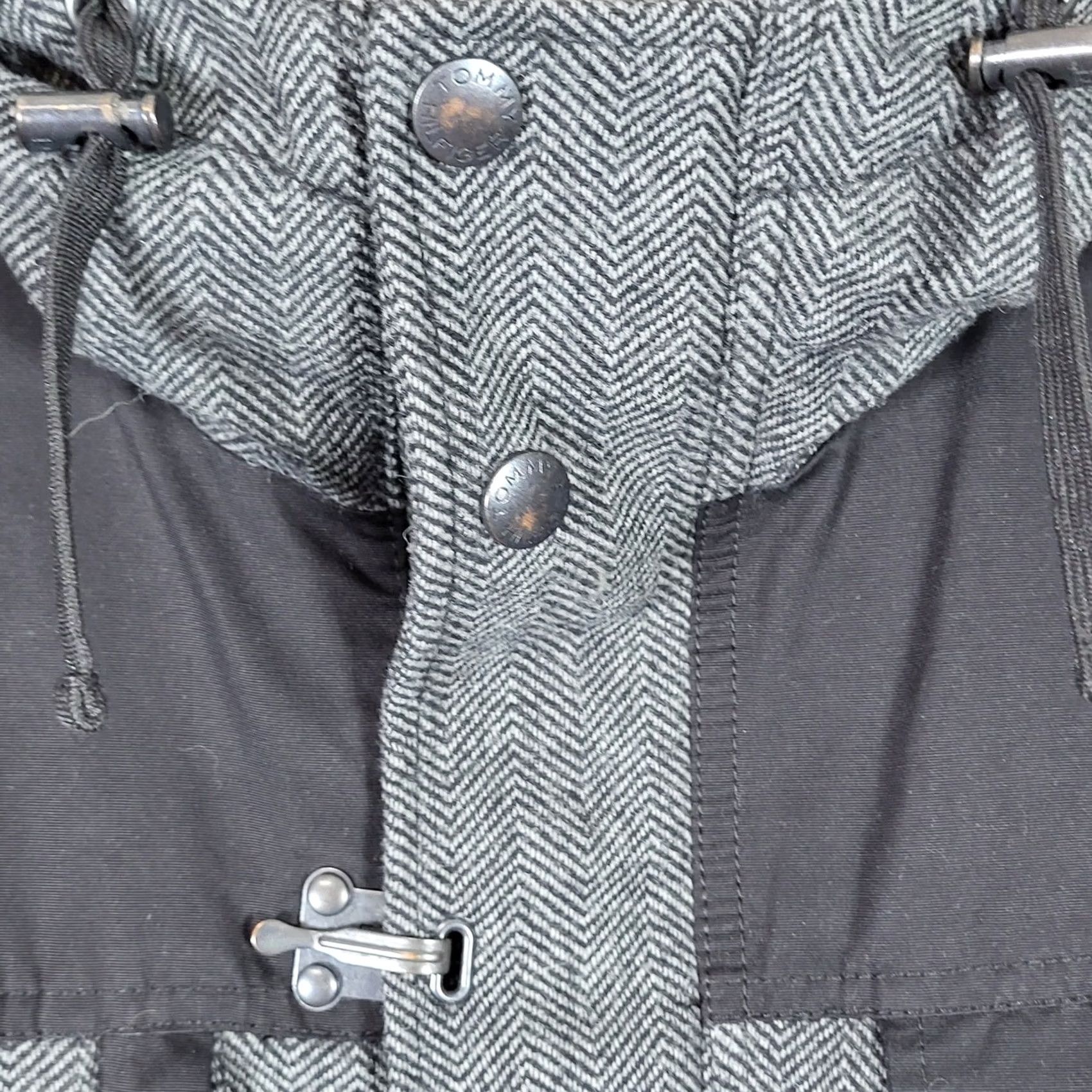 Tommy Hilfiger Tommy Hilfiger Jacket Mens XXl Herringbone Hooded Grey Black Cotton Blend Size US XXL / EU 58 / 5 - 3 Thumbnail