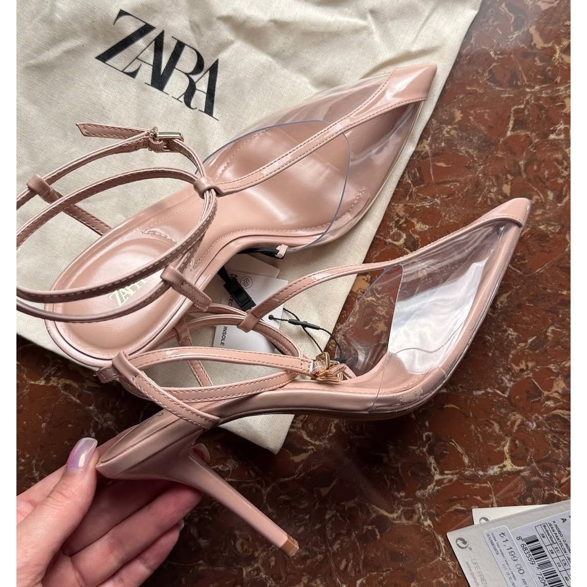 Zara ZARA Pointed Toe Slingback Heels NWT Size US 7.5 / IT 37.5 - 12 Thumbnail