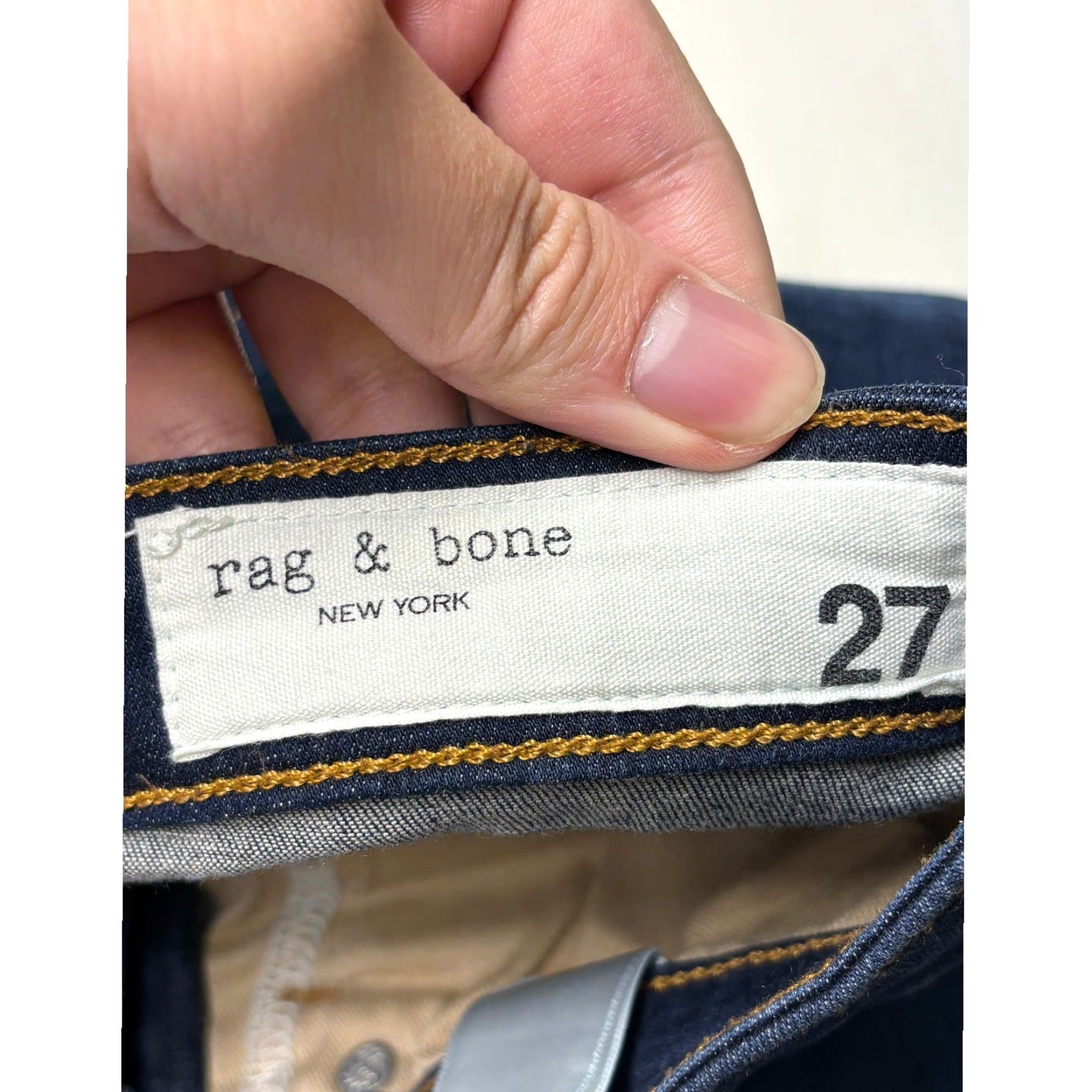 Rag & Bone Rag & Bone Cate Mid-Rise Ankle Skinny Jeans Carmen Dark Wash 27x27 Women Blue Denim 5-Pocket Logo Stretch Slim Crop Spring Summer Fall Winter Size 27" / US 4 / IT 40 - 5 Thumbnail