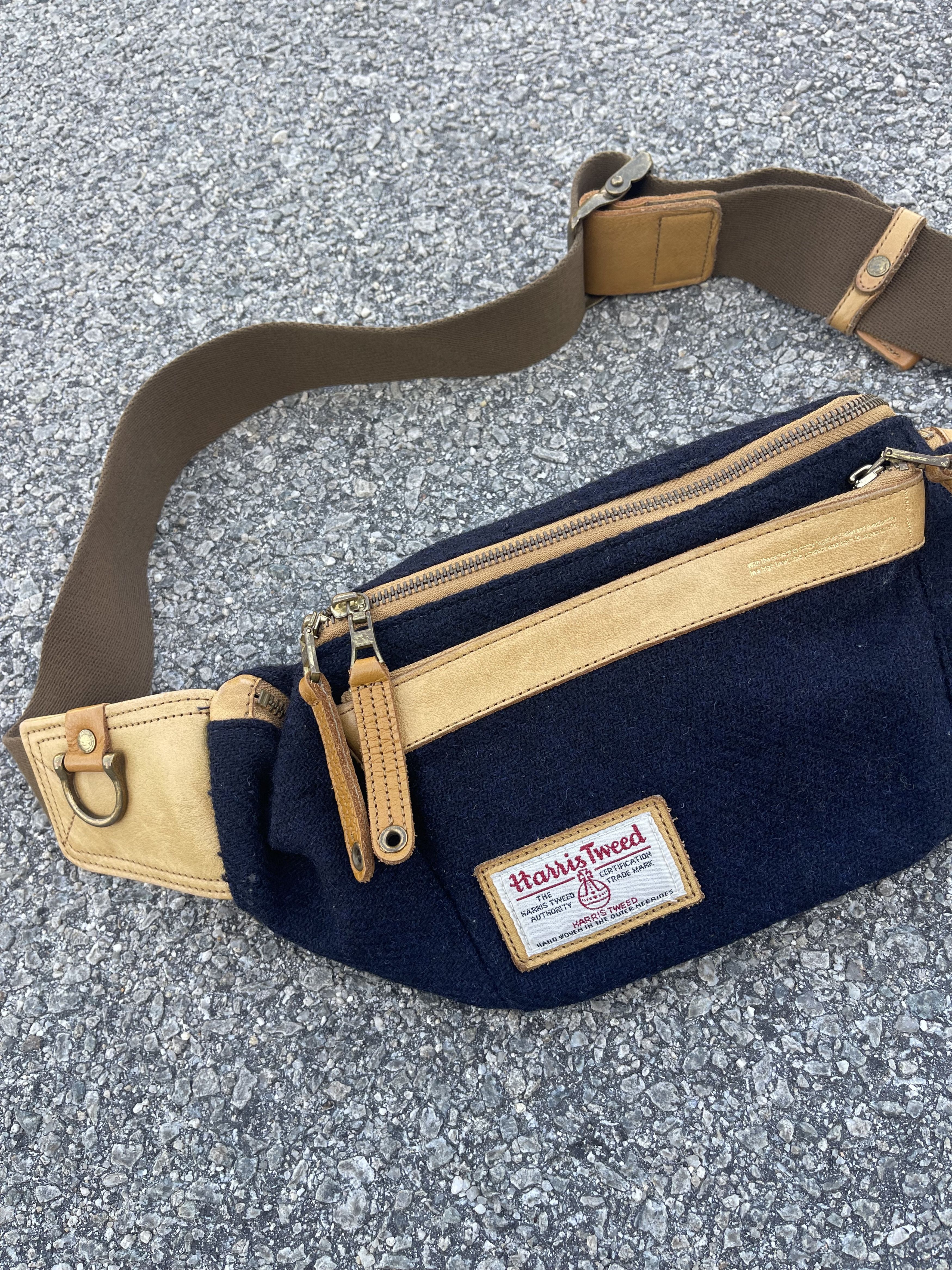 Harris Tweed Masterpiece X Harris Tweed Wool Waistbag Blue Black Size ONE SIZE - 1 Thumbnail