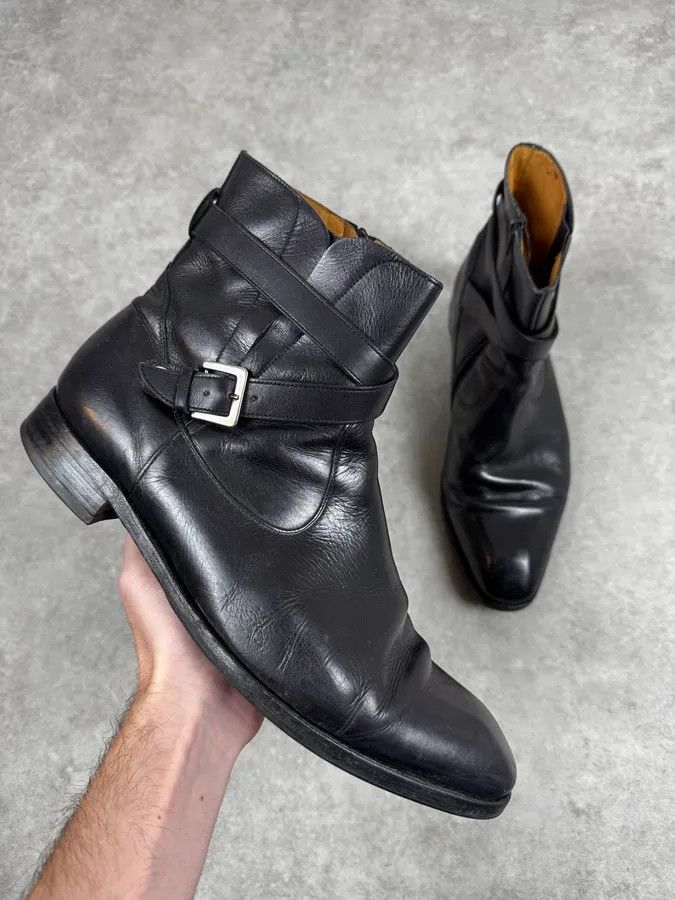 Paraboot Paraboot Black Buckle Leather Boots Size US 8 / EU 41 - 1 Thumbnail