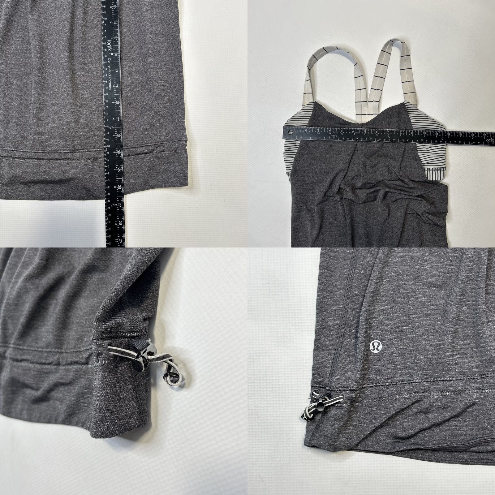 Lululemon Lululemon Rest Less Tank Shirt Women Size 6 Gray Sleeveless Racerback Light Heathered Soot Striped Size M / US 6-8 / IT 42-44 - 8 Thumbnail