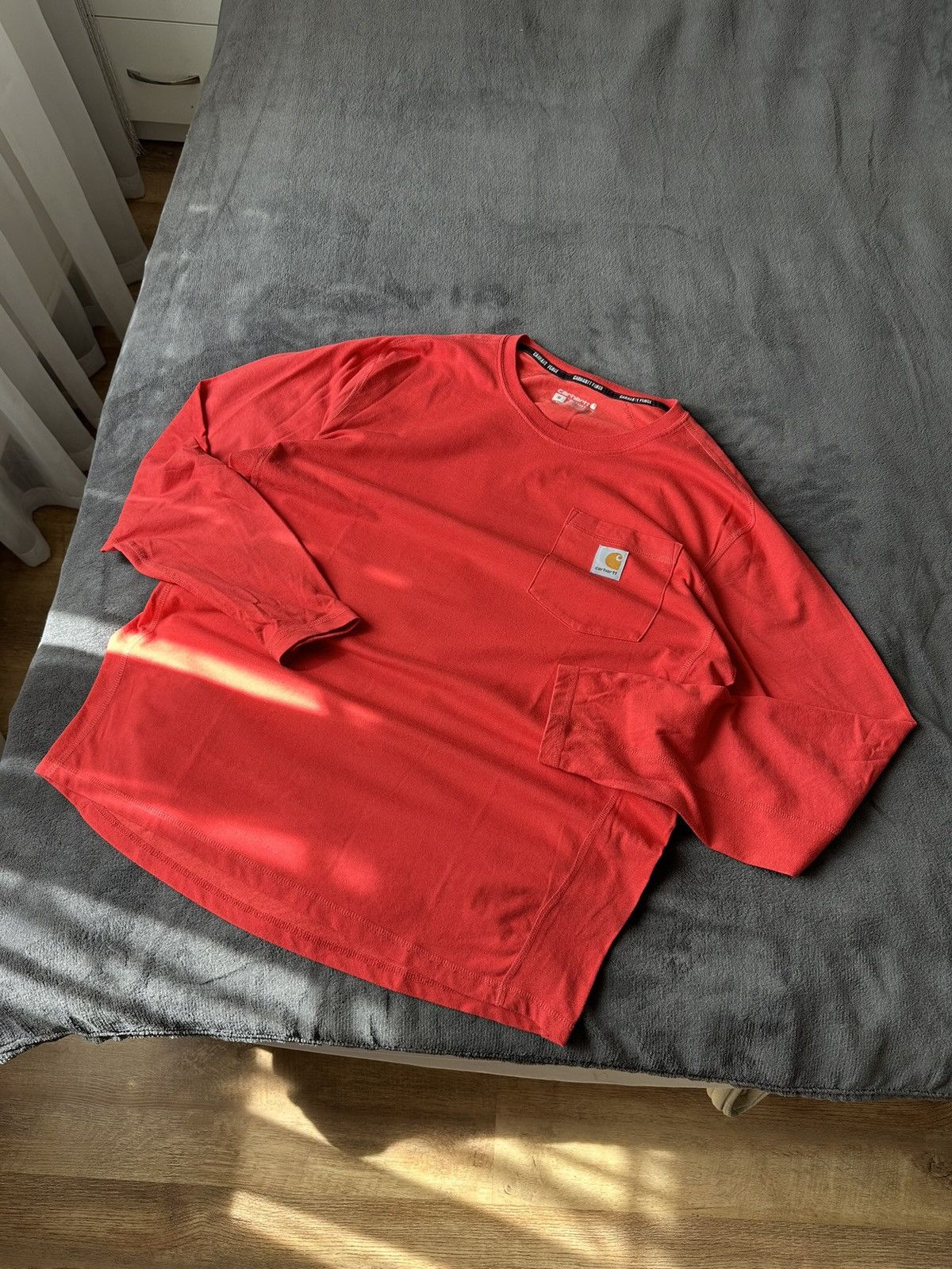 Carhartt Carhartt Force Red Logo Pocket Long Sleeve Tee Size US M / EU 48-50 / 2 - 1 Thumbnail