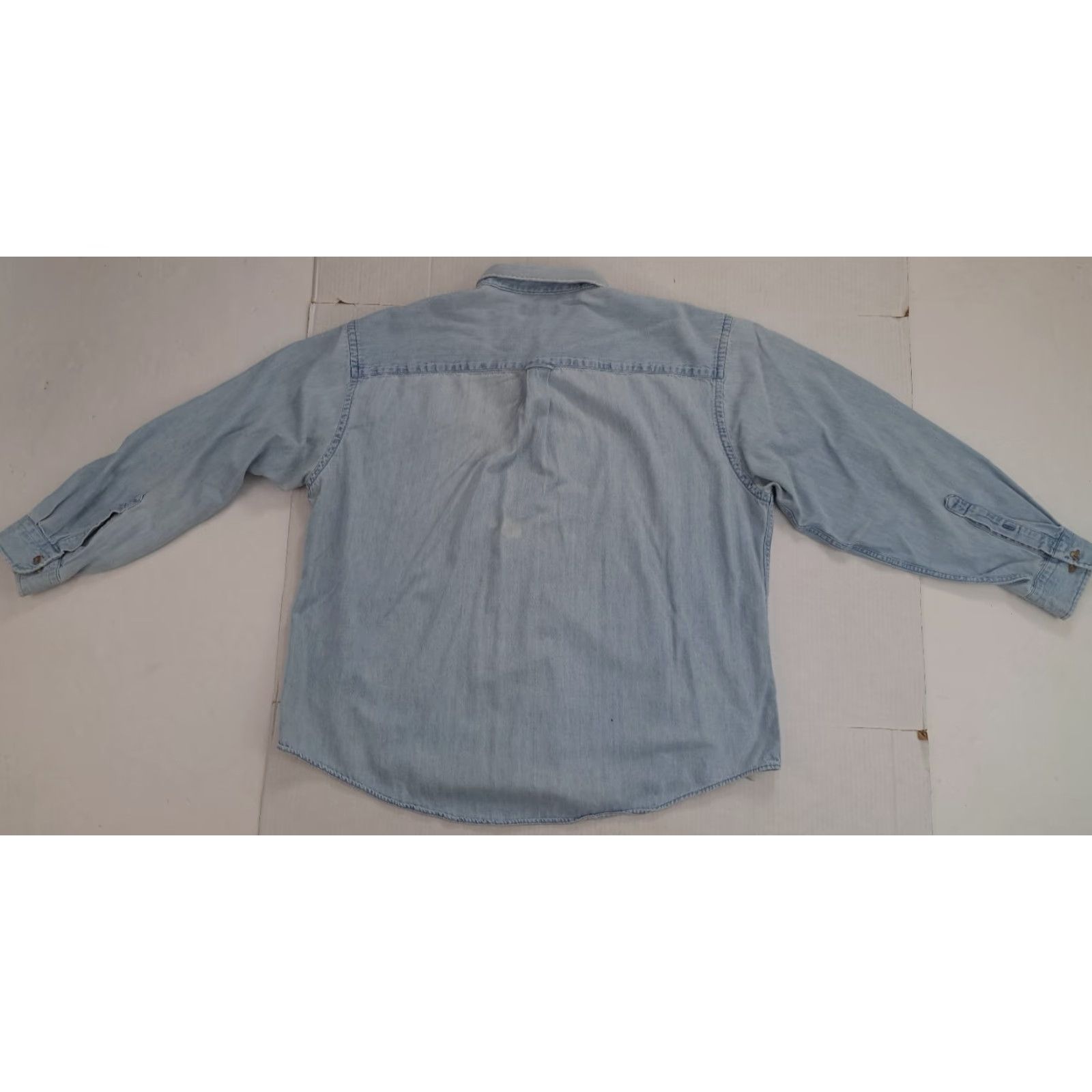 Lands' End VINTAGE Lands' End Shirt Denim Blue Button-Up 2XL Unisex Adults Button-Down Collared Long Sleeve Size US XXL / EU 58 / 5 - 5 Thumbnail