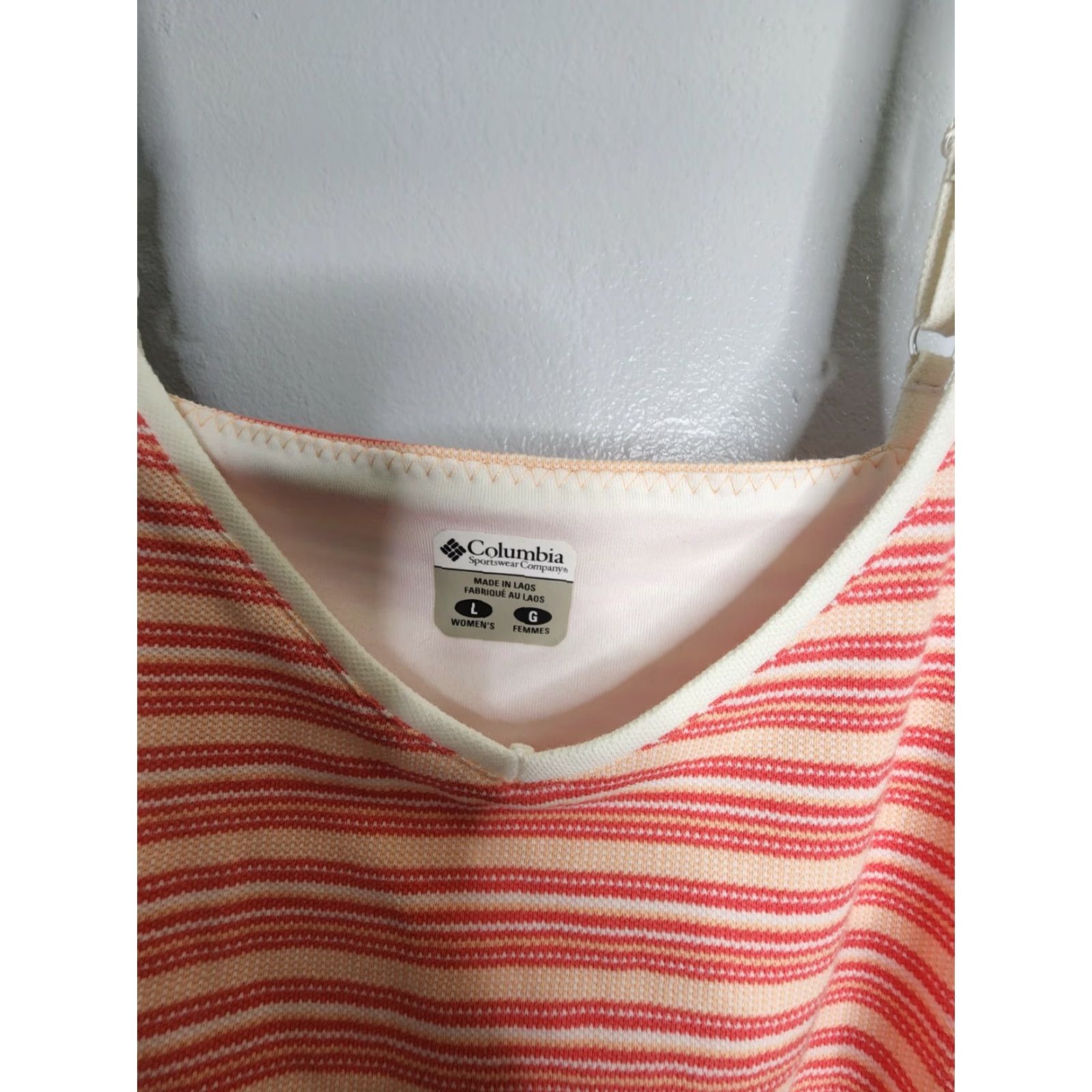 Vintage Columbia Womens L Pink Striped Spaghetti Strap Tank Top Size L / US 10 / IT 46 - 3 Thumbnail